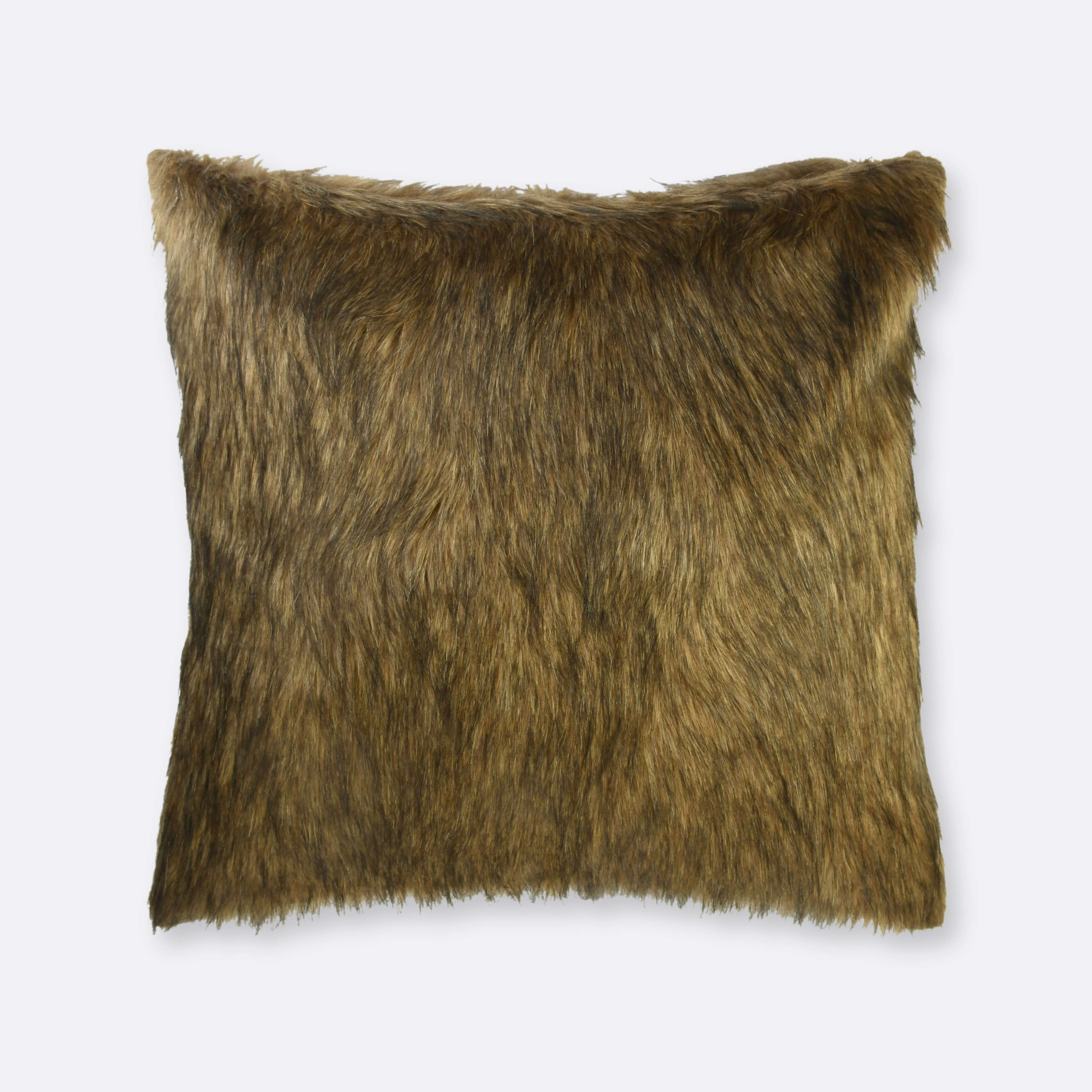 Brown Faux Fur Cushion Cover