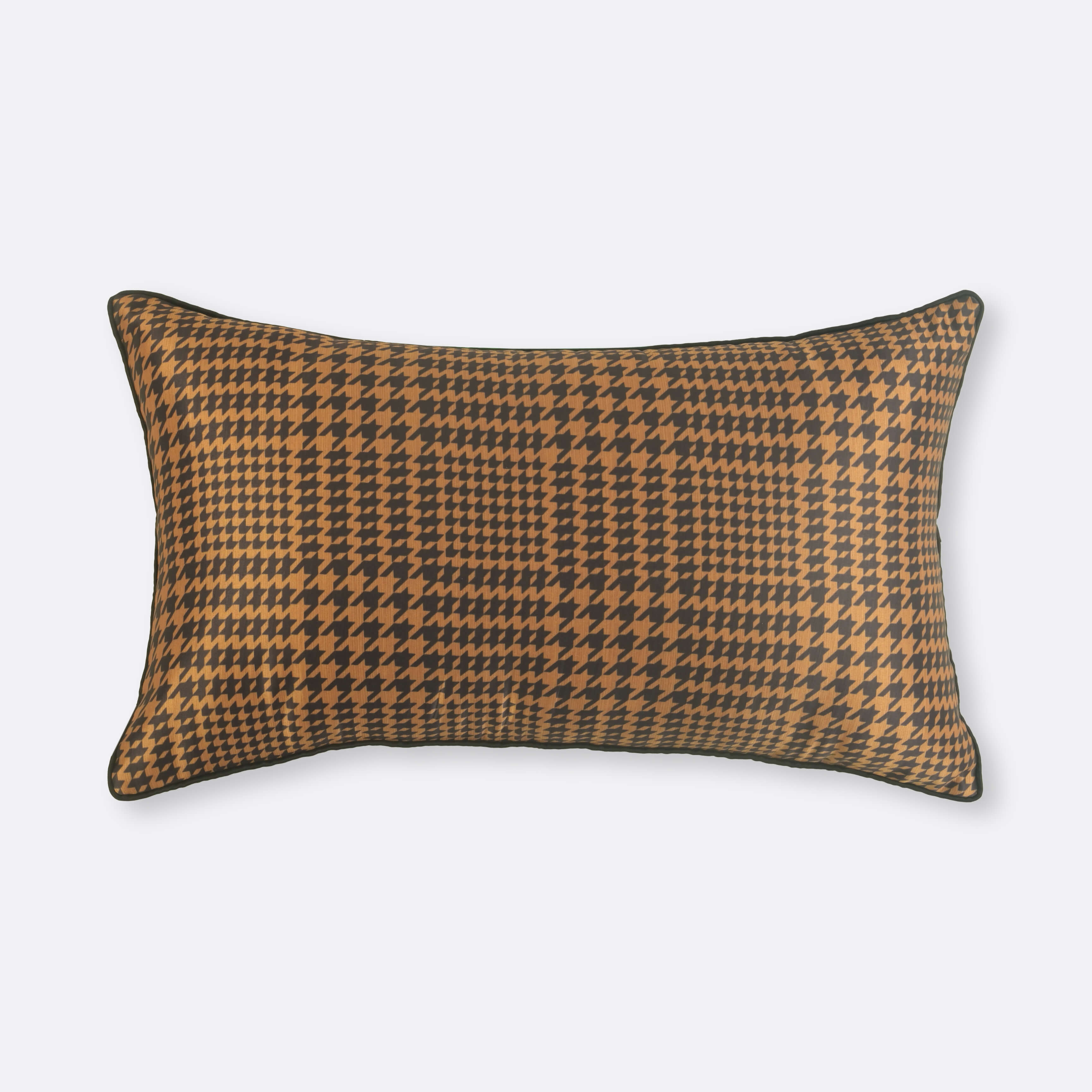 Caramel Houndstooth Lumbar Cushion Cover