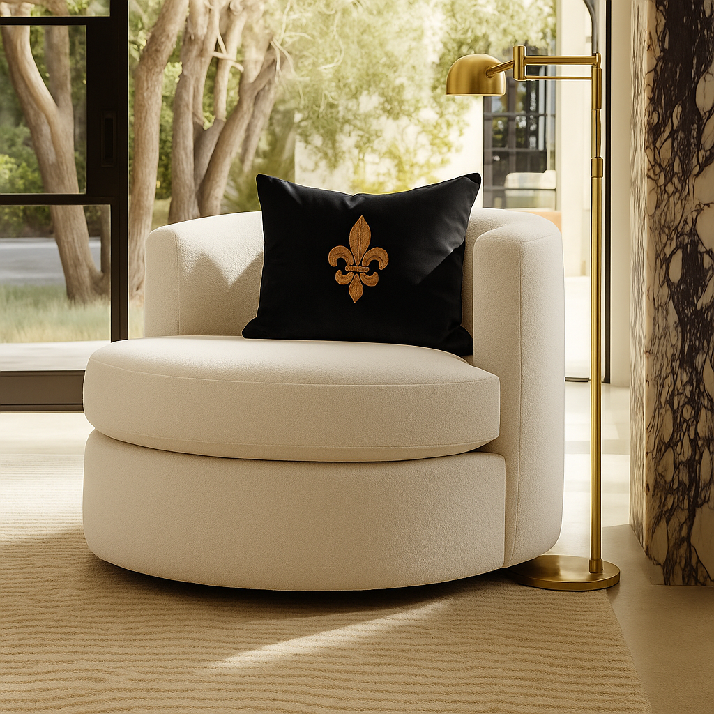 Black Imperial Fleur Cushion Cover
