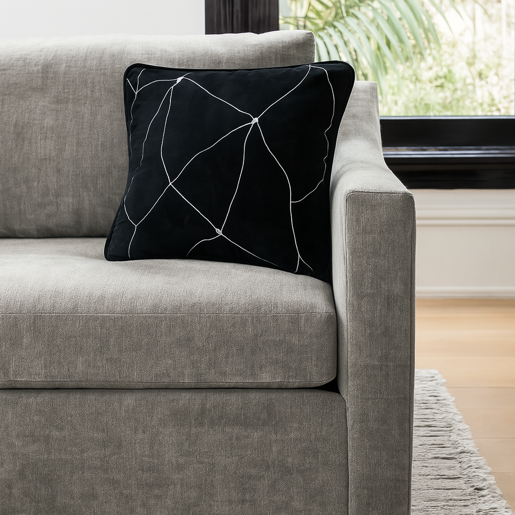 Black Crackle Luxe Cushion Cover