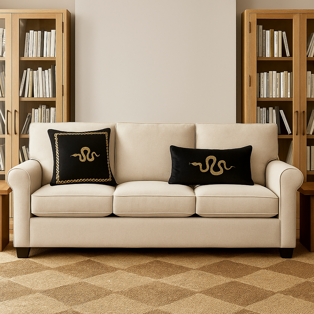 Black Snake Cushion Cover