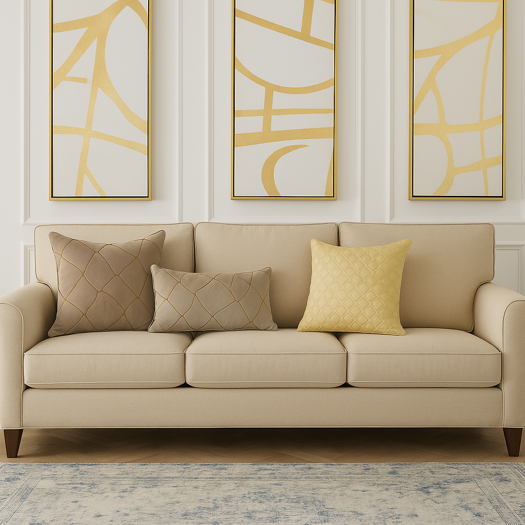 Beige Crackle Luxe Cushion Cover