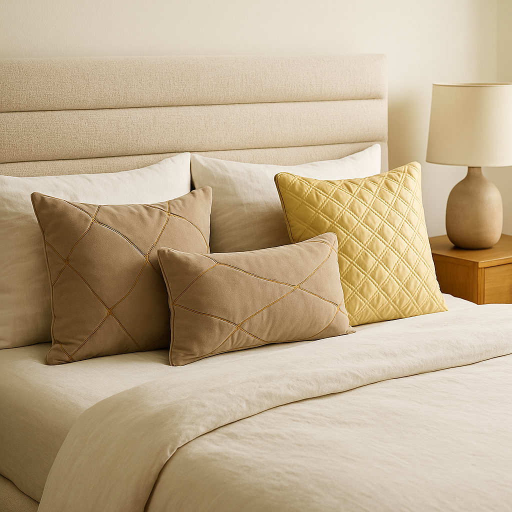 Beige Crackle Luxe Lumbar Cushion Cover