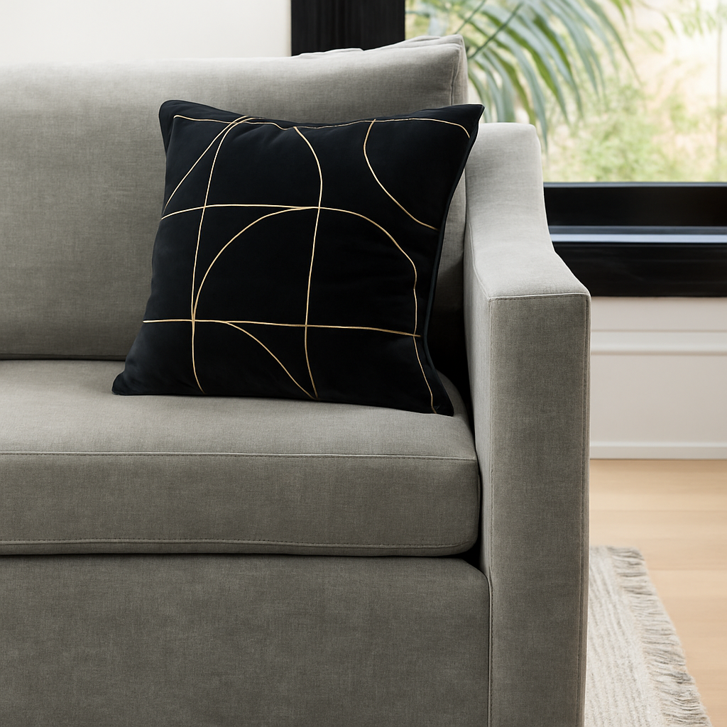 Black Regent Cushion Cover