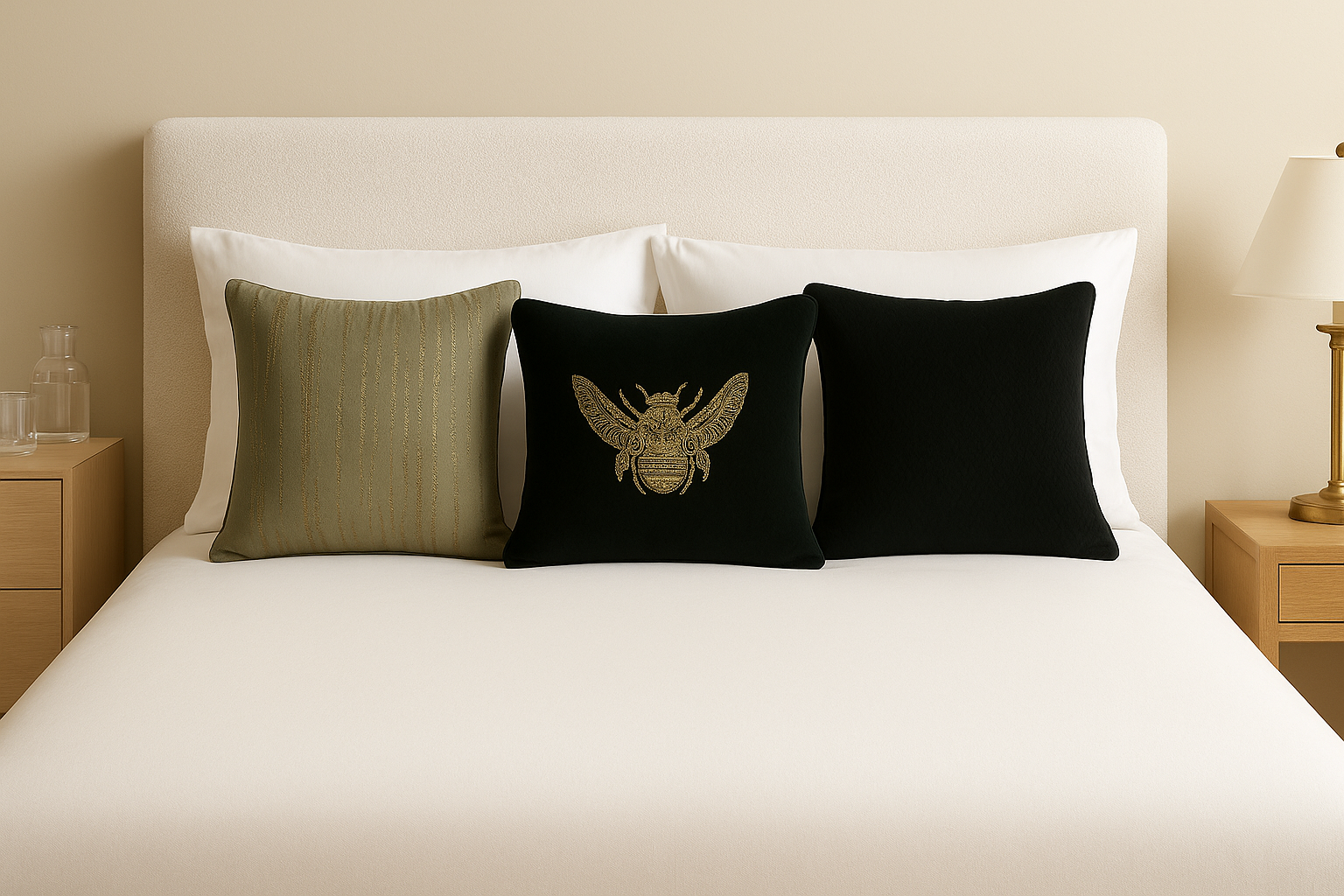 Black Bee Majesty Cushion Cover
