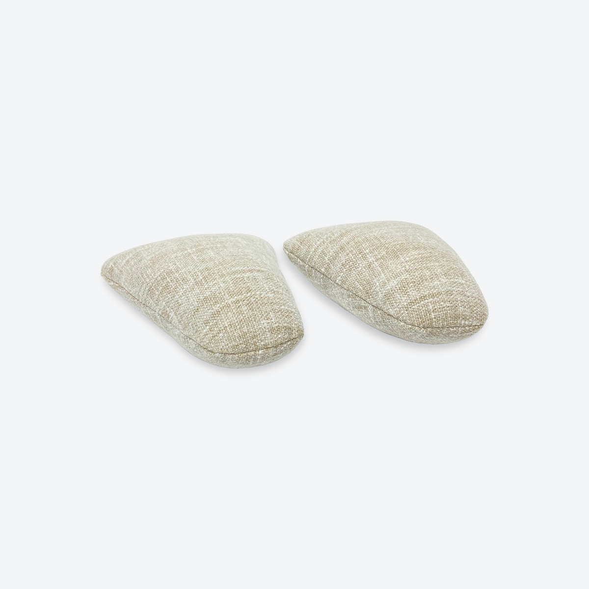 Linen blend shoe shapers in ecru, second angle, EU 35 to 39