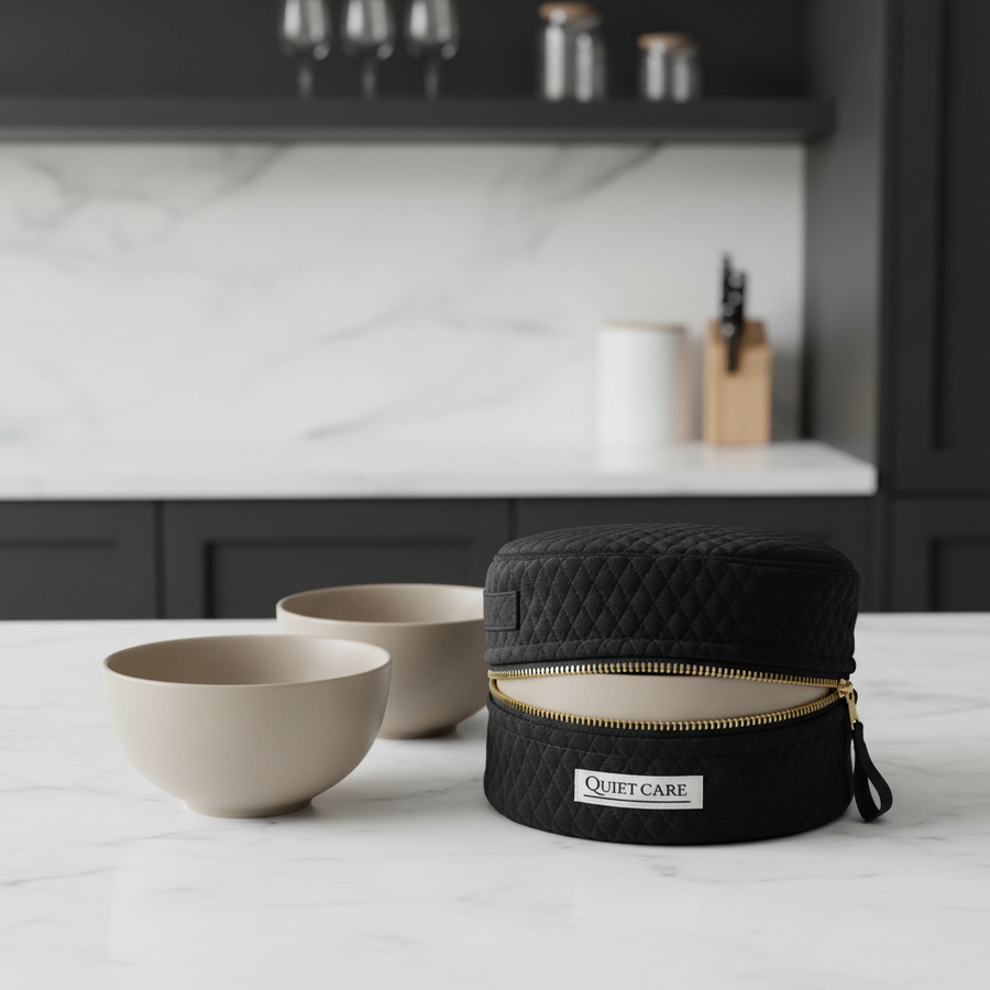 Black Luxe Bowl Cover, Small in velvet