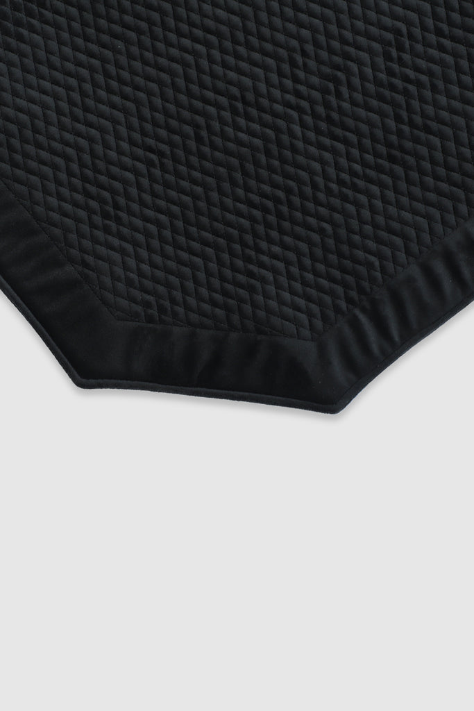 Posh Hex Quilted Placemat, Black Set Of 2