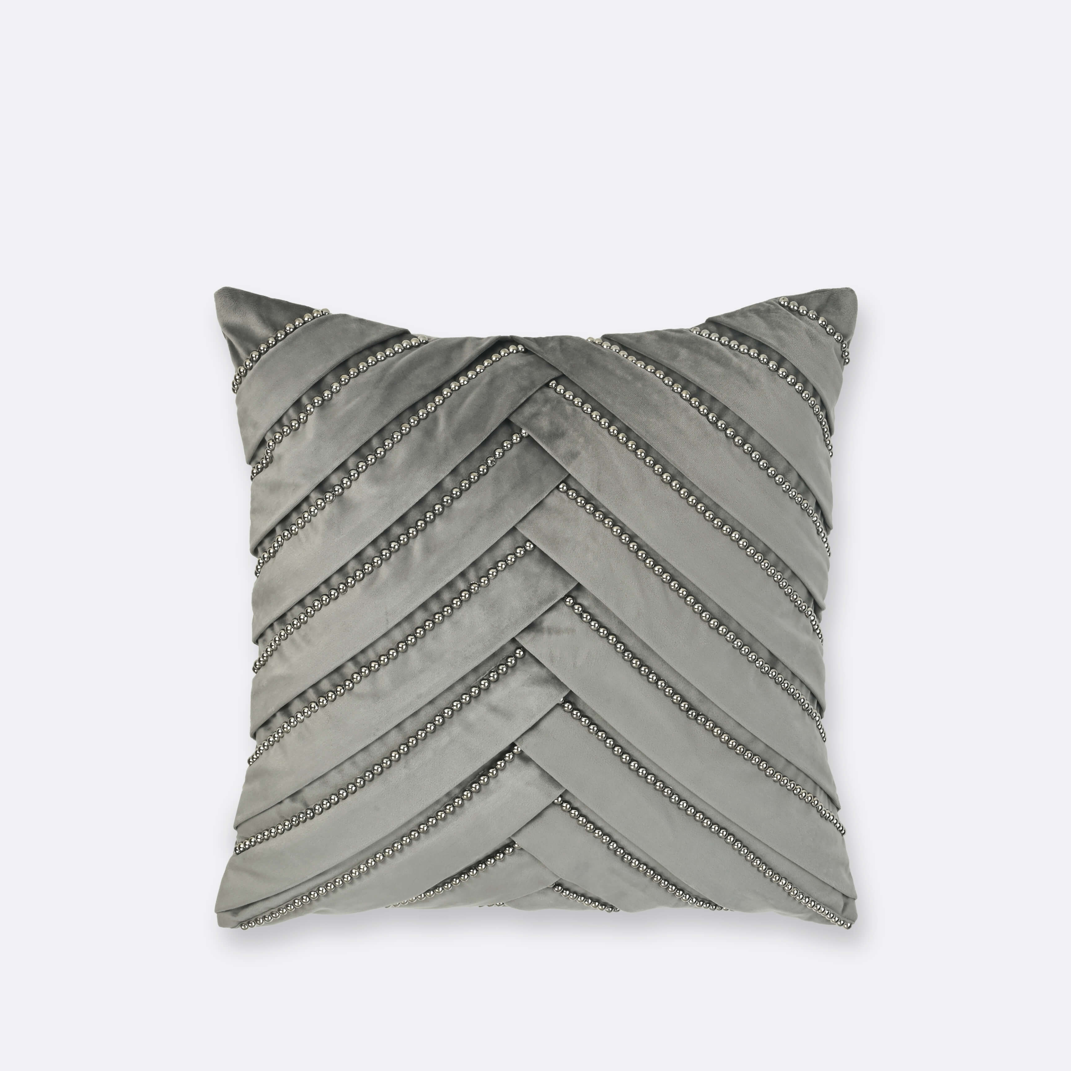 Grey Sophia Pearl Cushion Cover