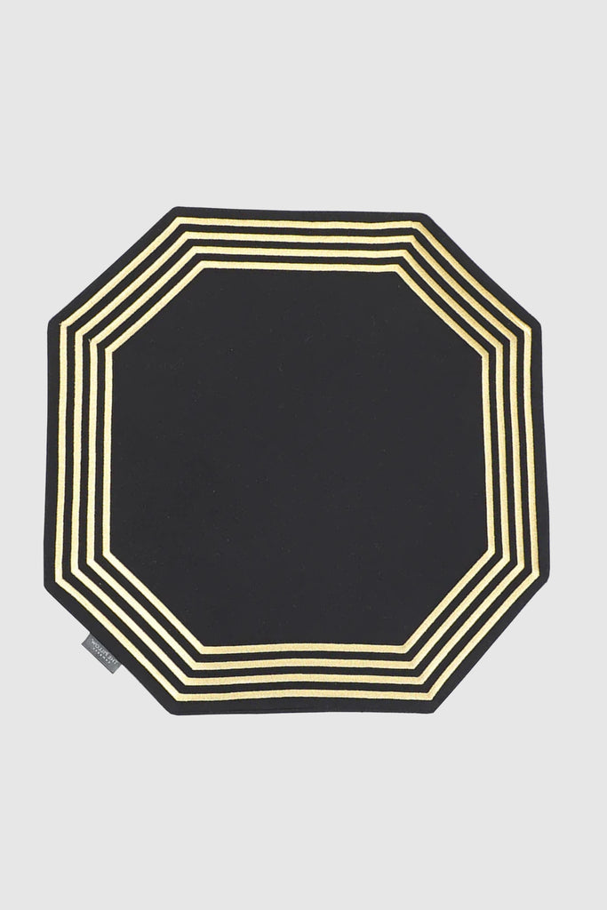 Lumina Rectangle Black & Gold Placemats Set of 2