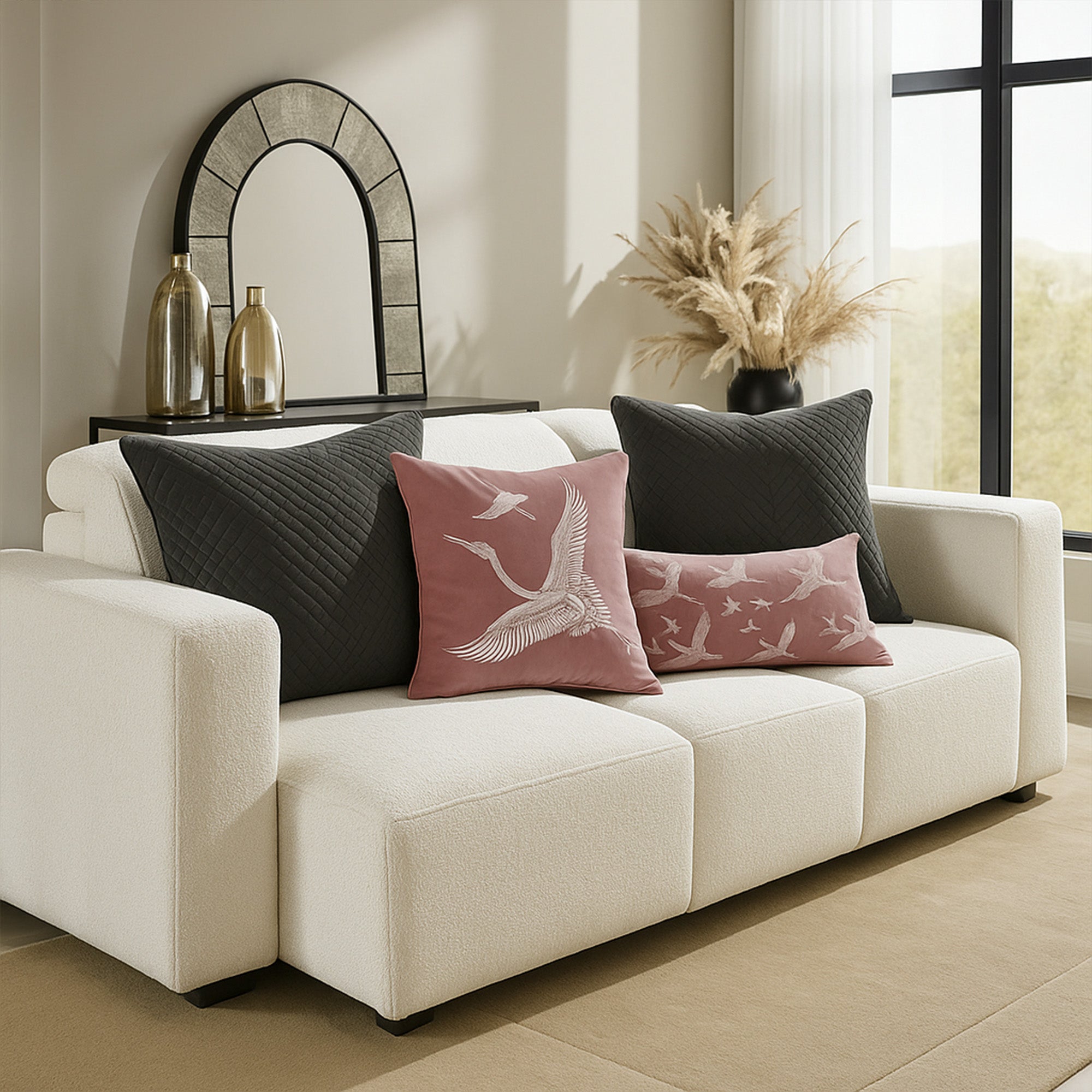Decorative Cushions in Cream- Cotton, 45 cm x 45 cm