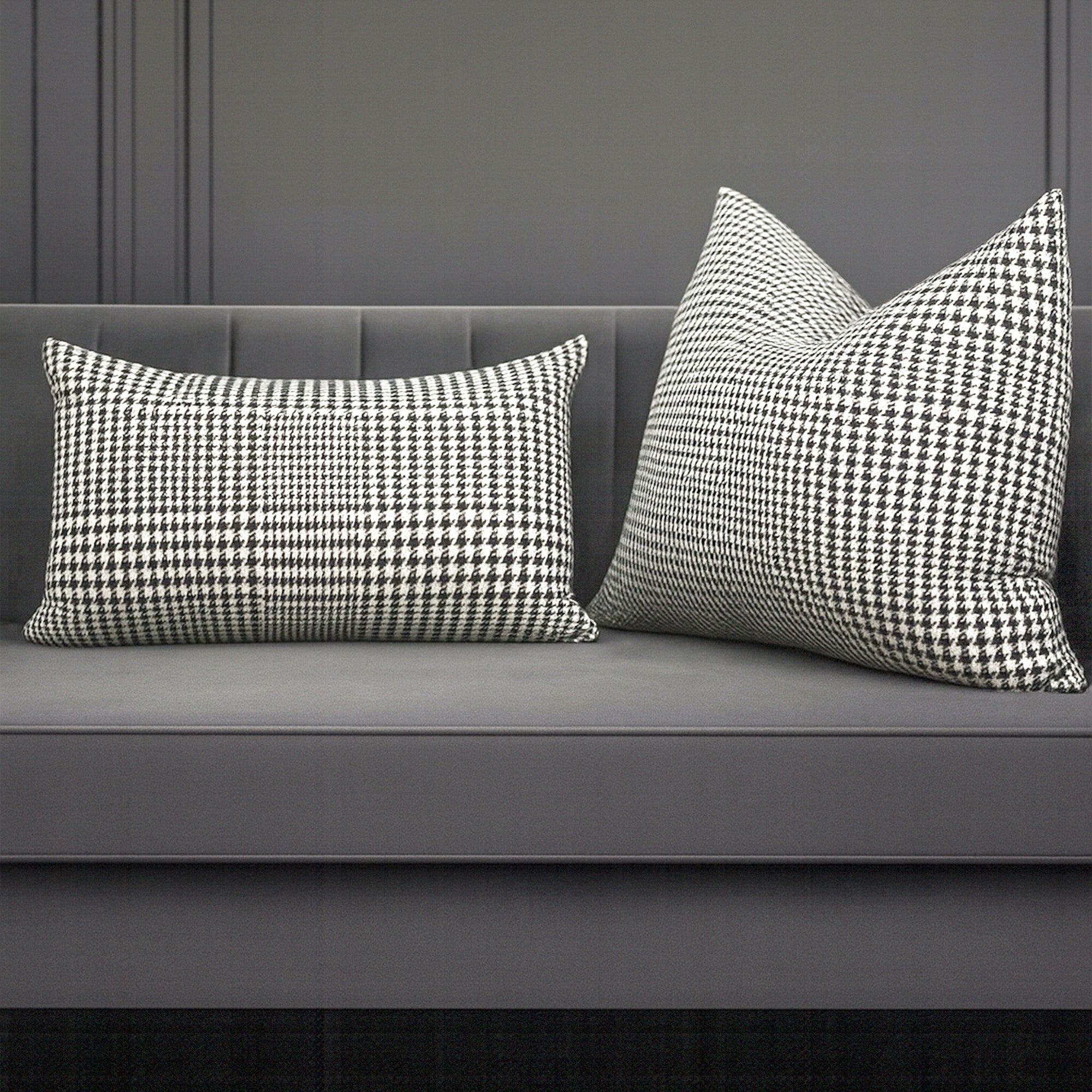 Black Houndstooth Cushion Cover