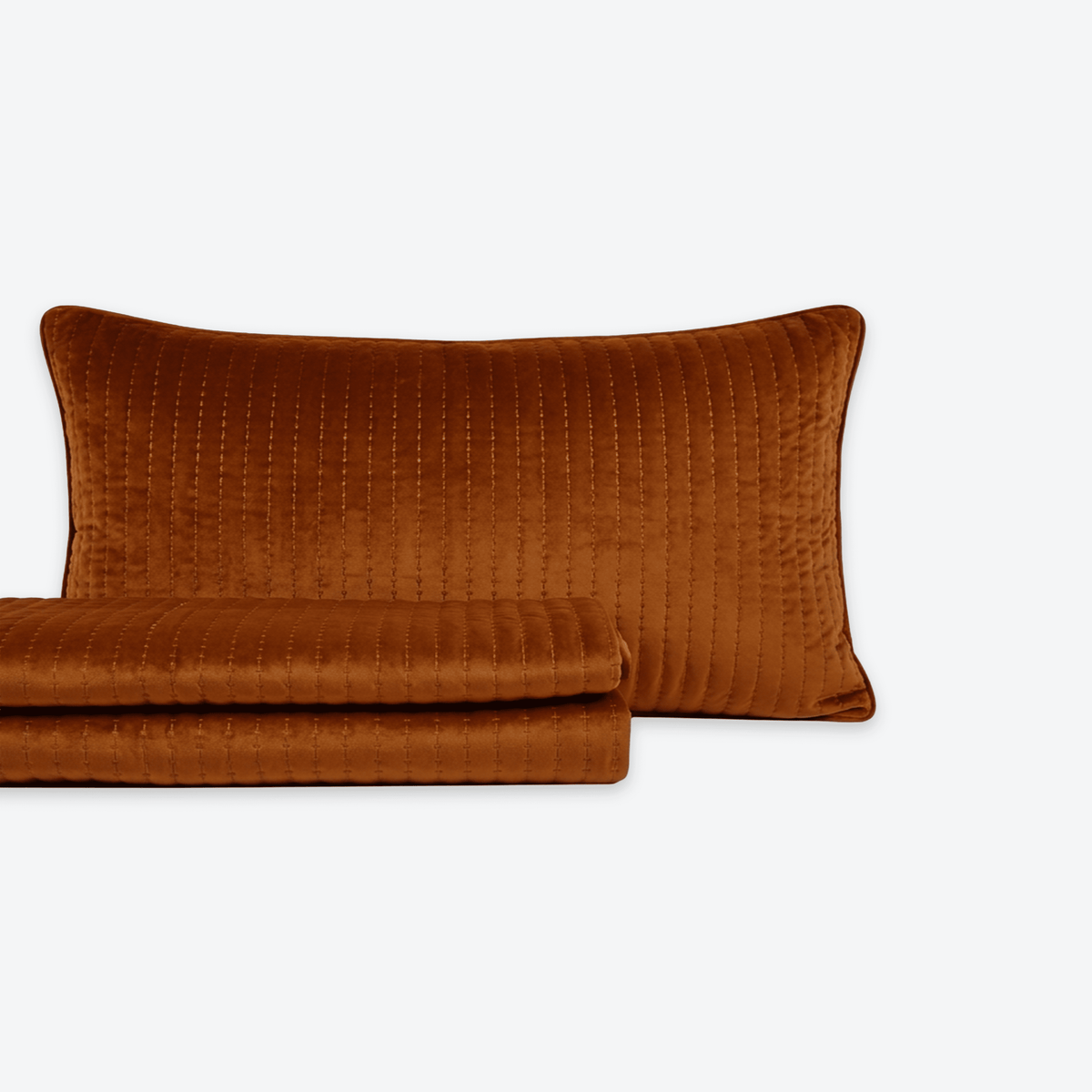 Amber Softstone Velvet Bedspread with matching lumbar cushion cover