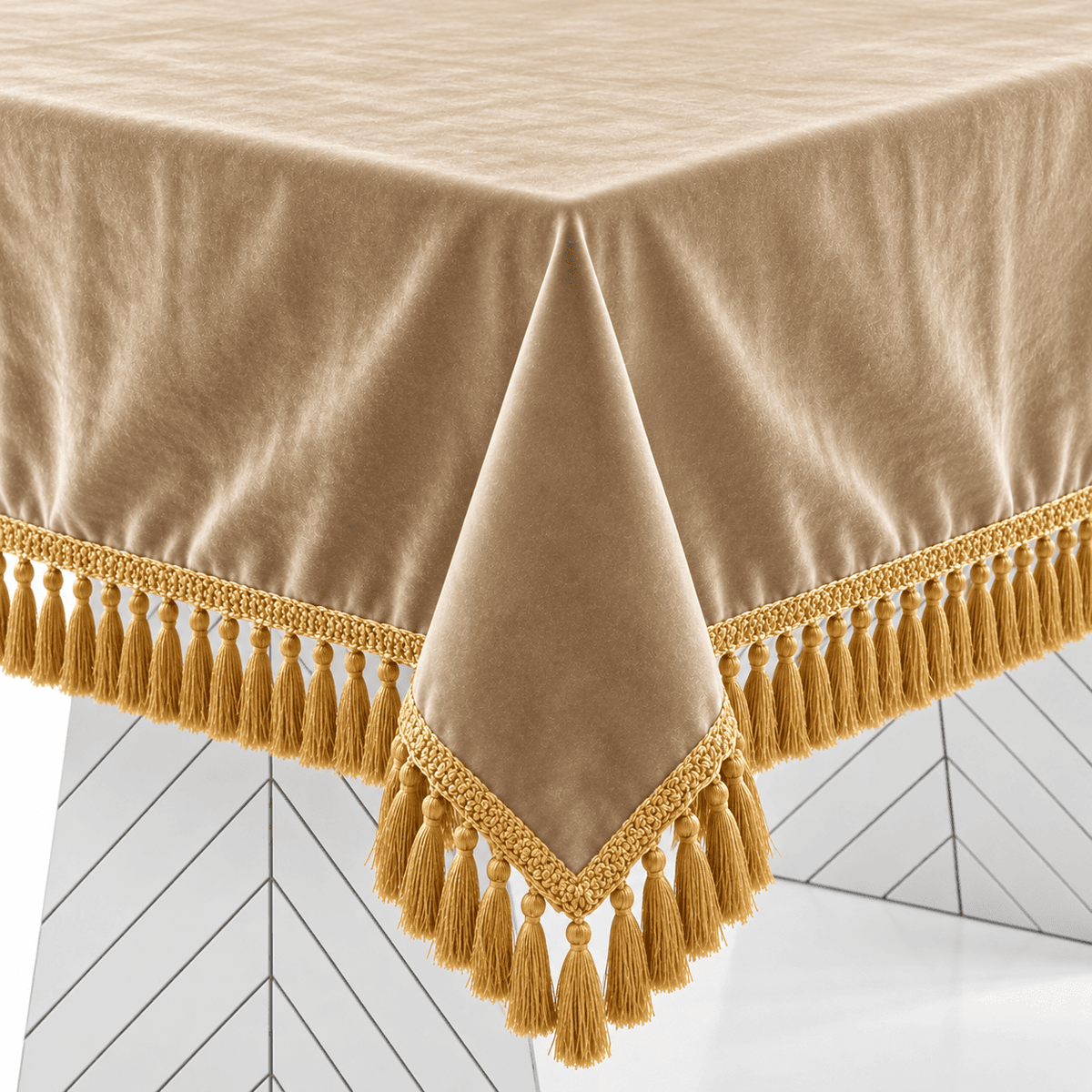 Beige Empress Table Cover, full table