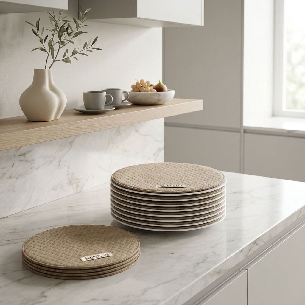 Beige Luxe Plate Guard, Medium, styled at home