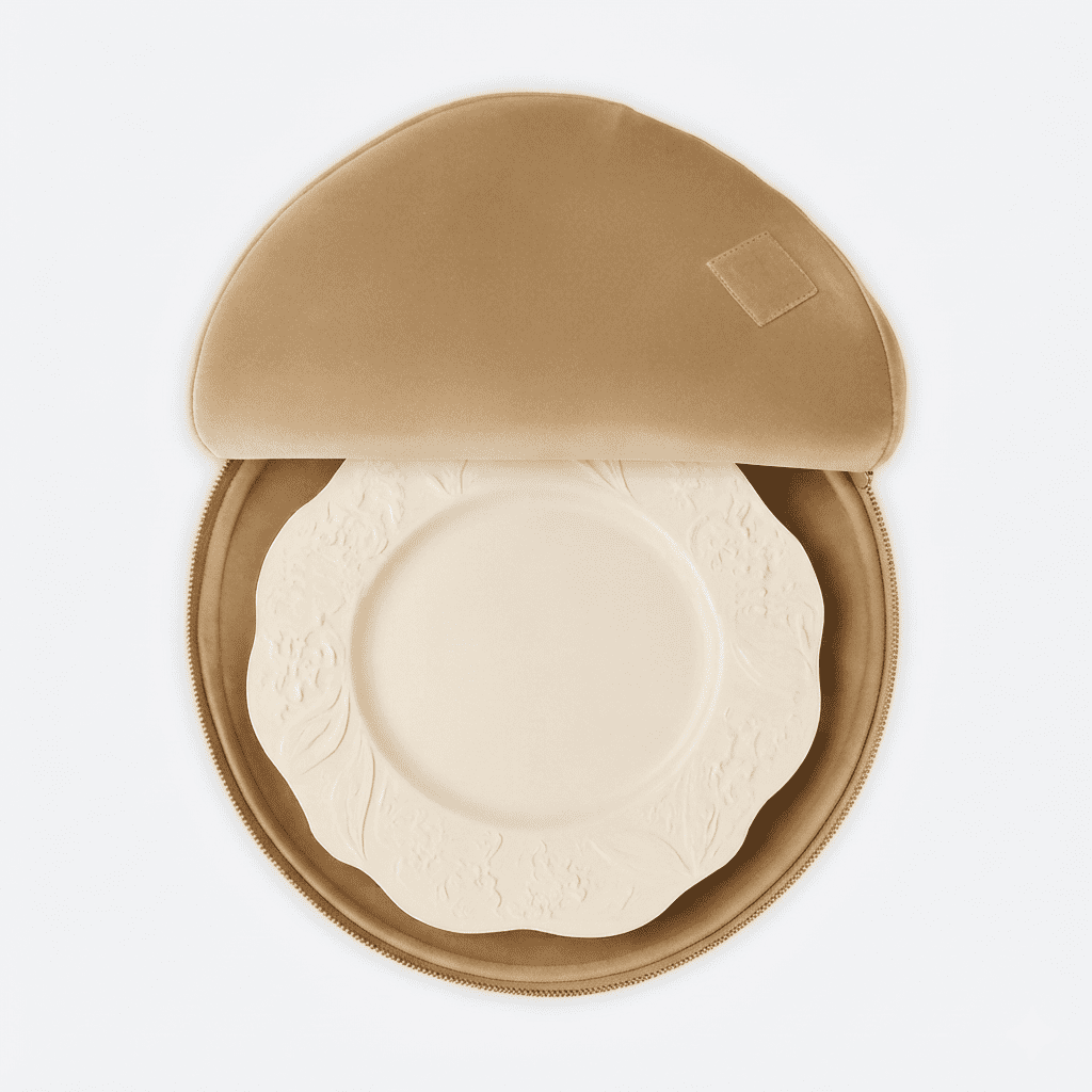 Beige Luxe Platter Cover, Round