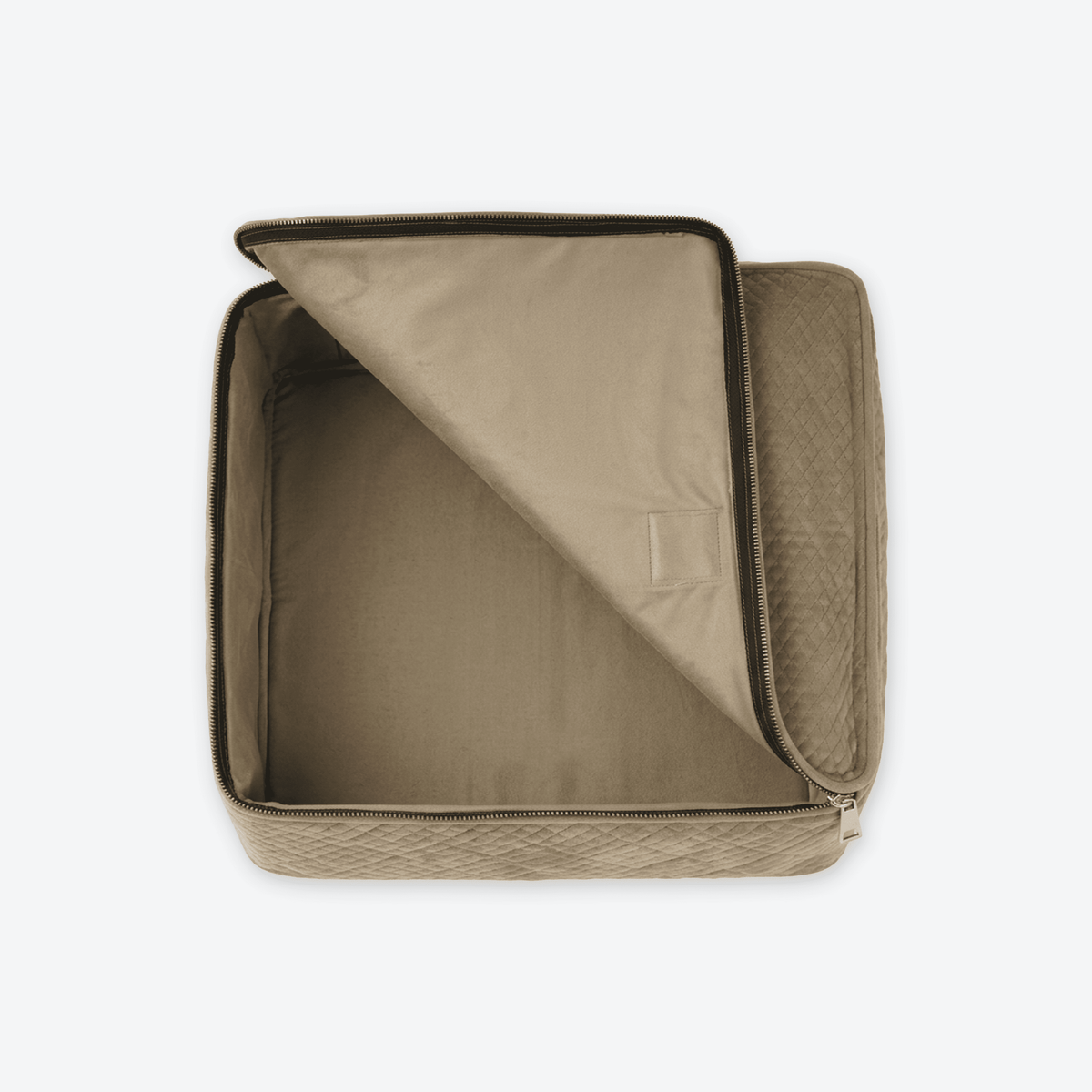 Beige Luxe Tray Cover, Rectangle, open