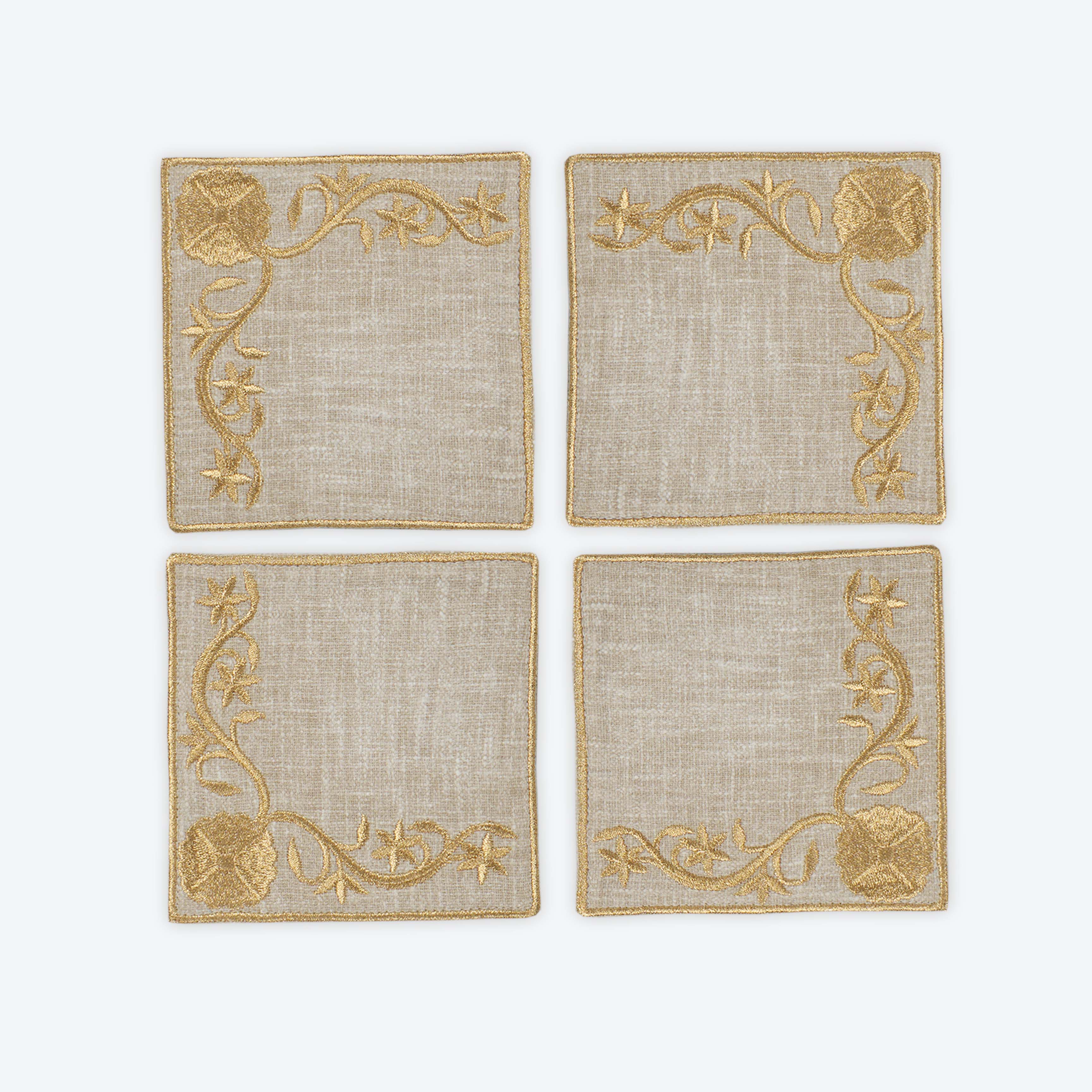 Cutlery Holders in Beige- Cotton Blend, 23 cm x 10 cm