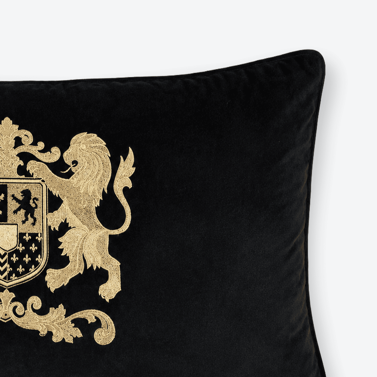 Black & Gold Dynasty Lumbar Cushion Cover, detail