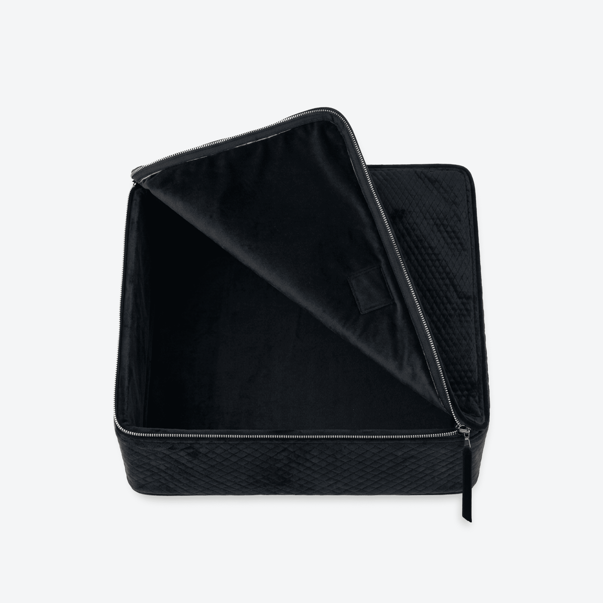 Black Luxe Tray Cover, Rectangle, open
