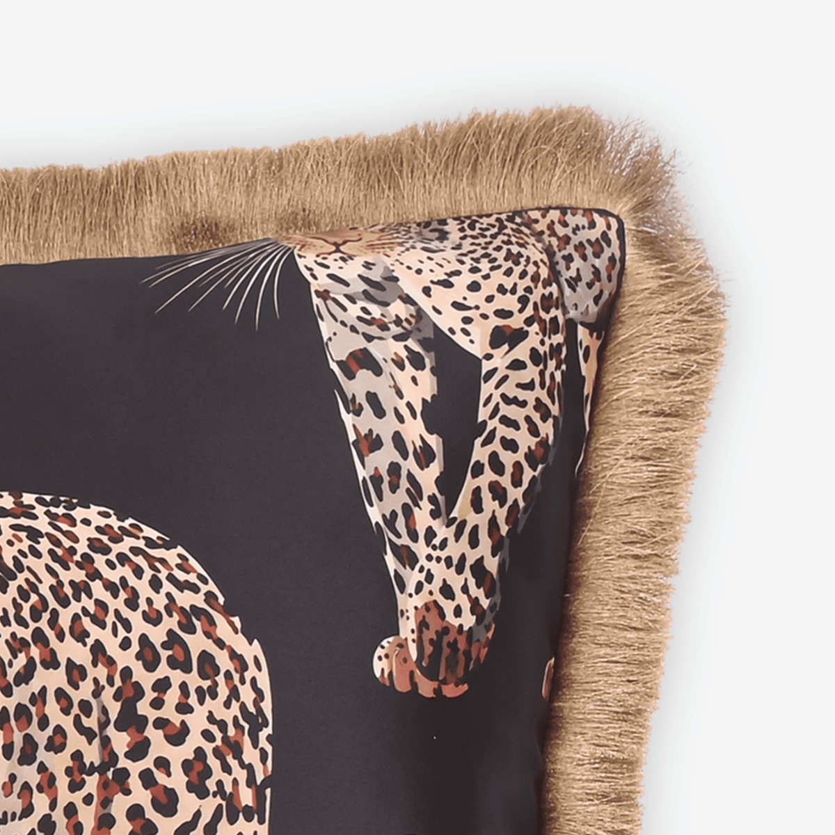 Black Prowler Cushion Cover, close-up