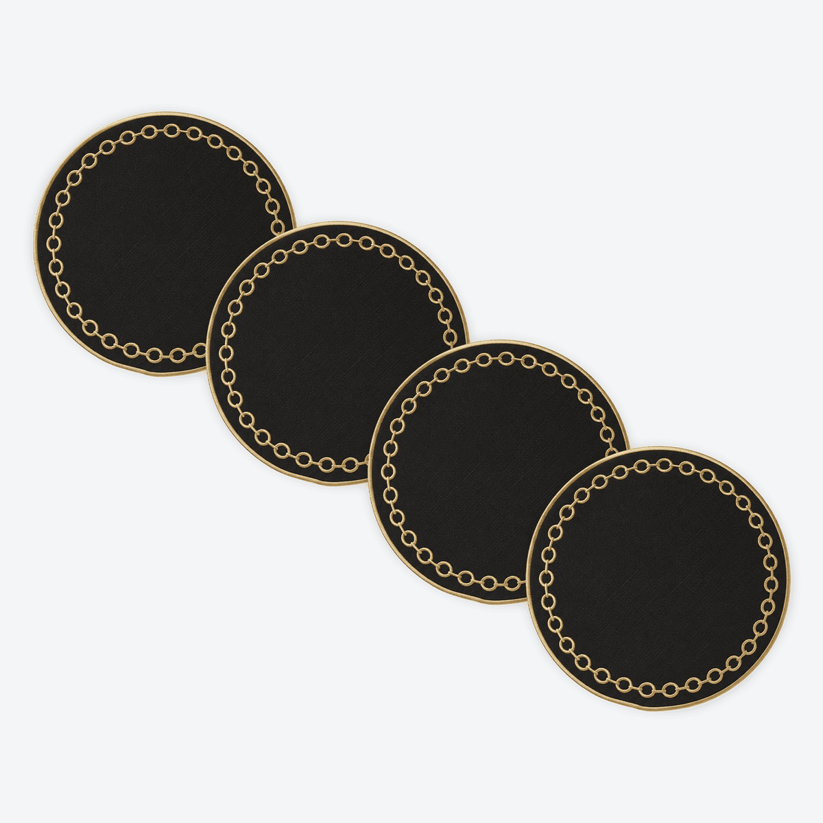 Black Royale Necklace Placemat, Set of 4, full set