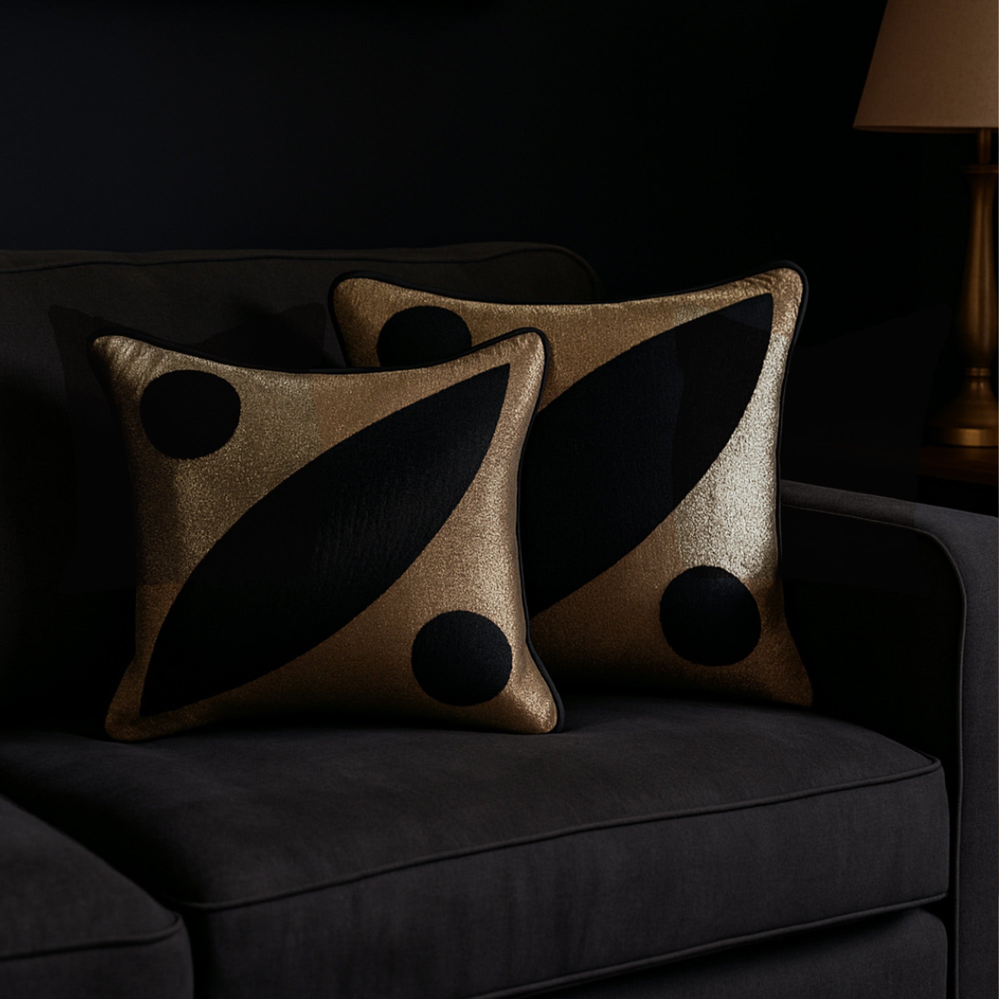 Black Cosmic Cushion Cover