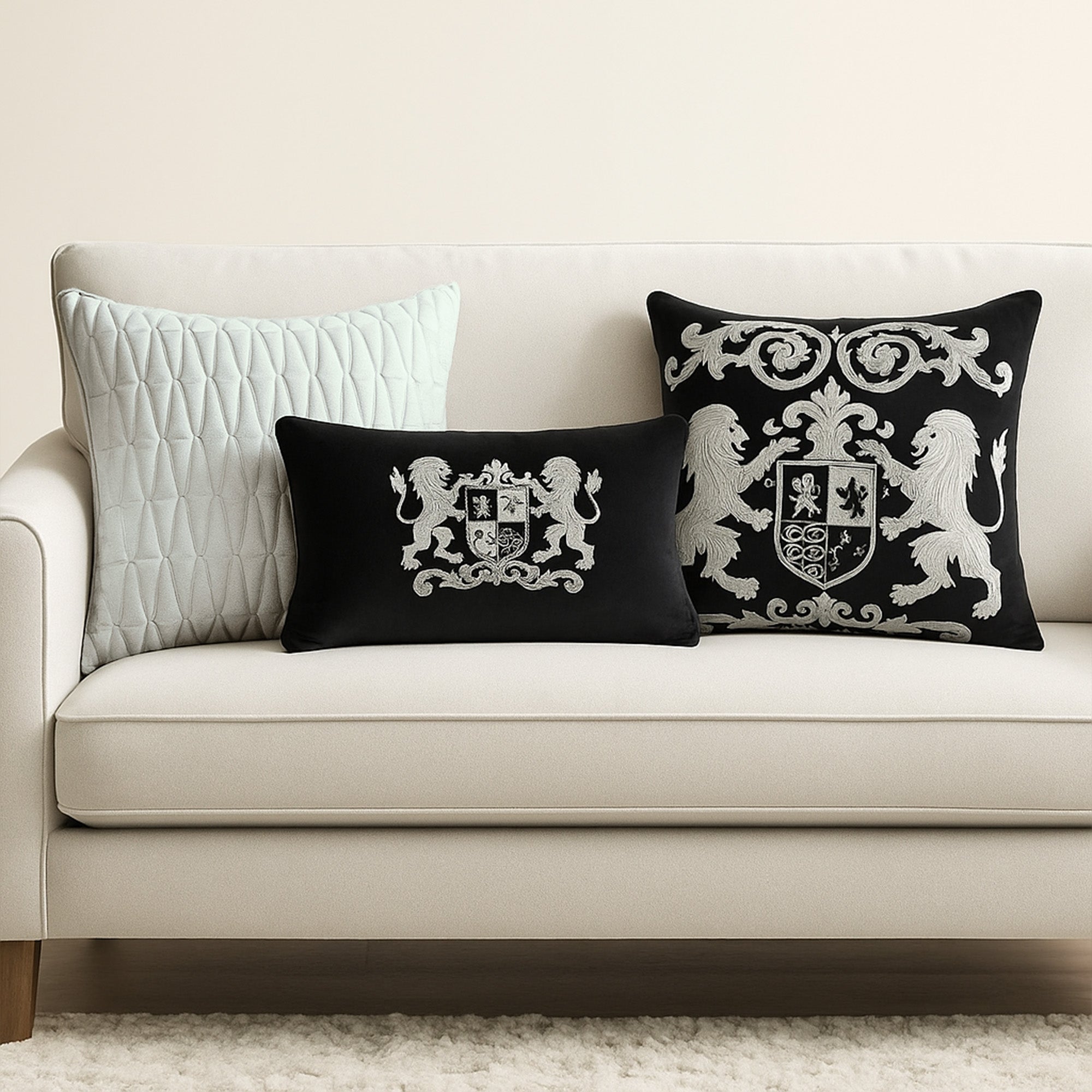 Black Dynasty Lumbar Cushion Cover