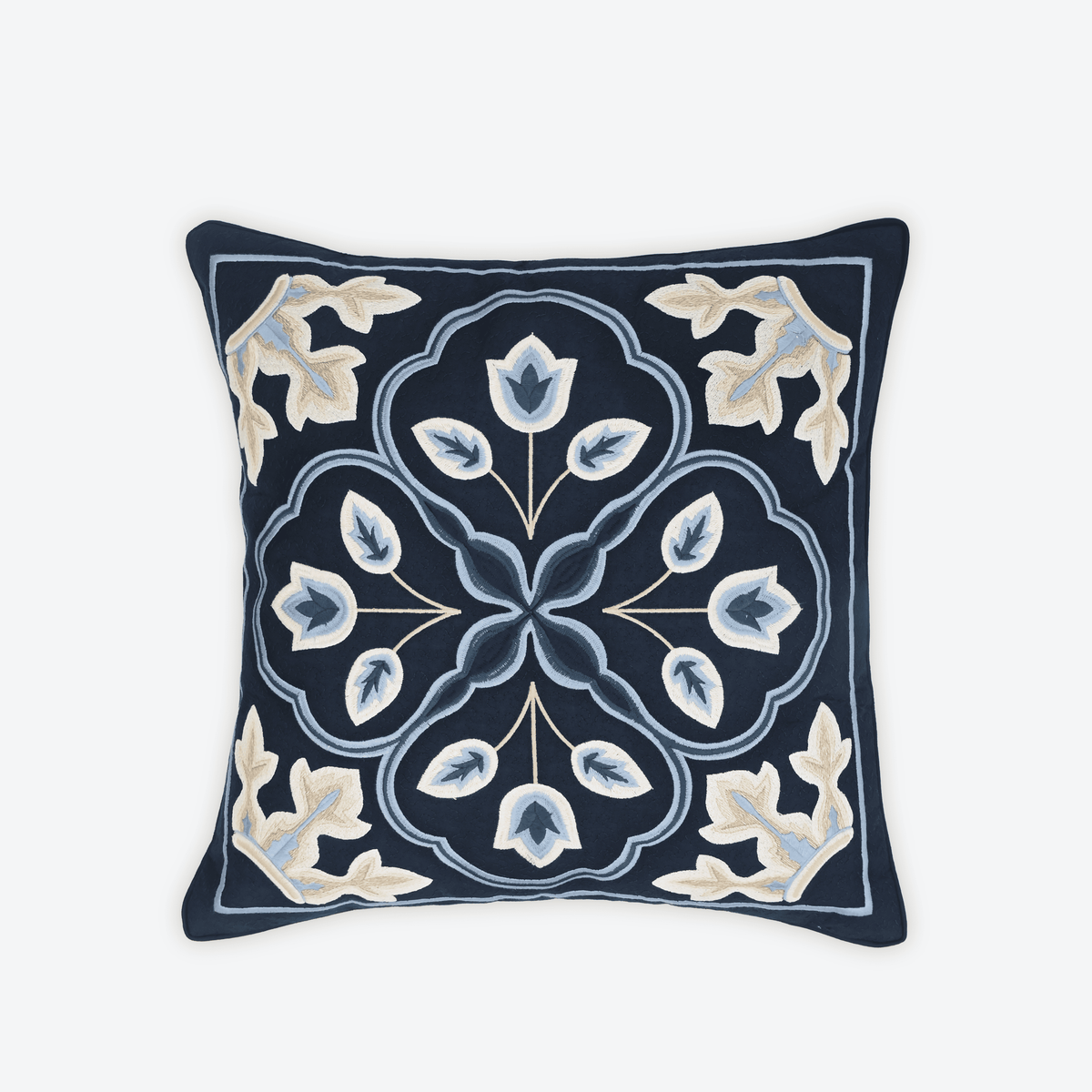 Blue Porto Rosette Cushion Cover