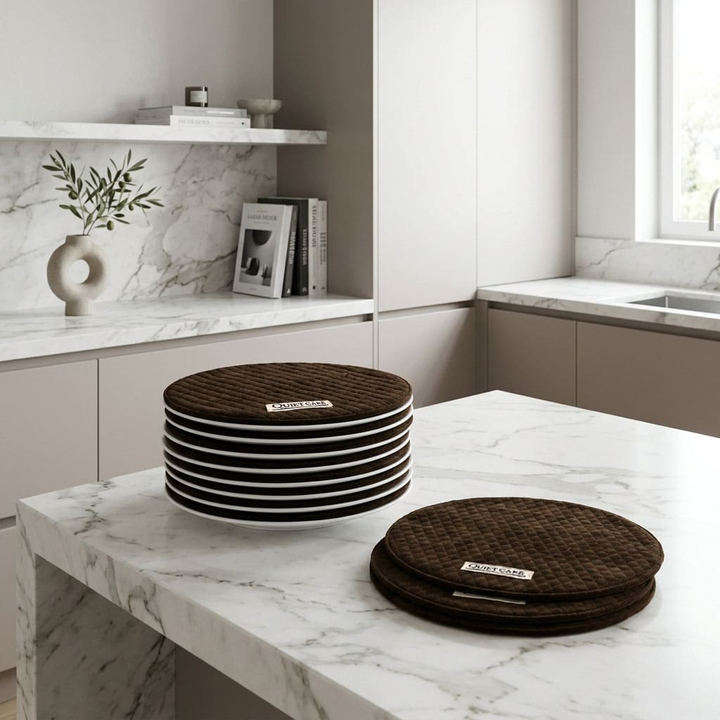 Brown Luxe Plate Guard, Small, styled at home