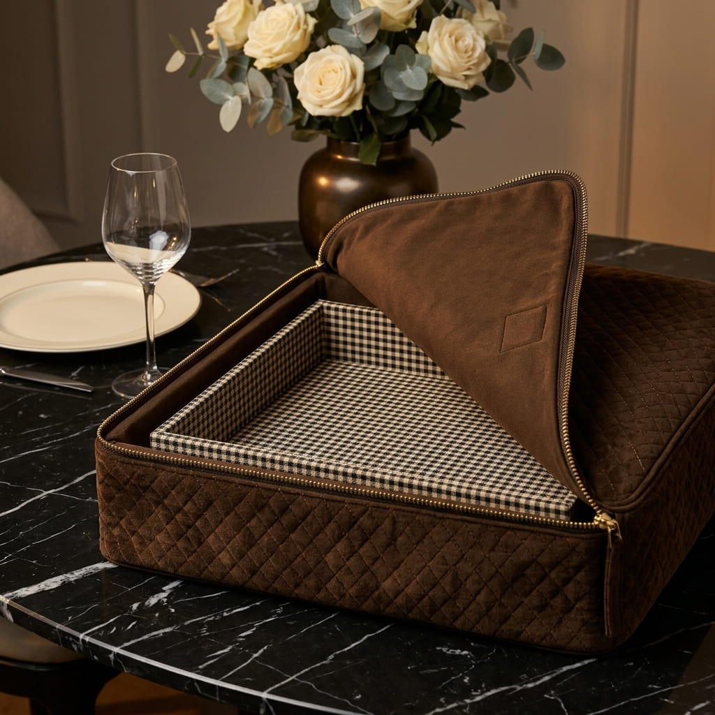 Brown Luxe Tray Cover, Rectangle, styled at home
