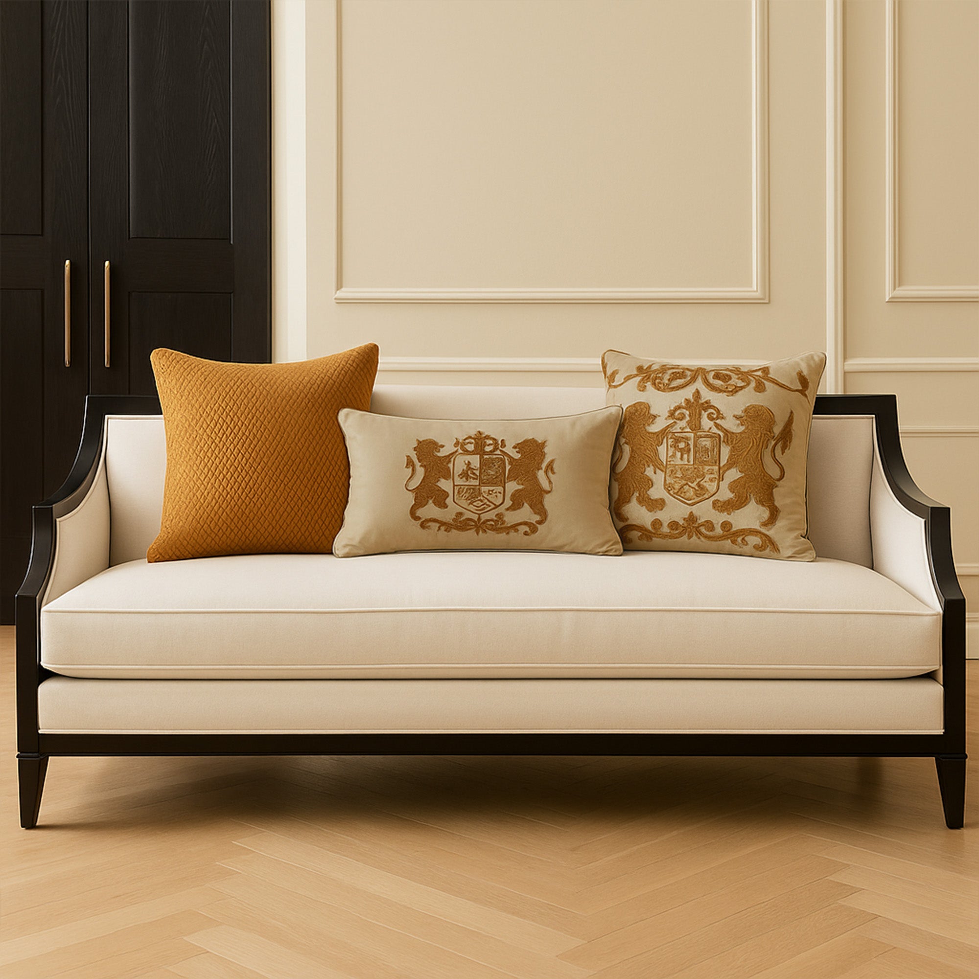 Decorative Cushions in Black- Velvet, 55 cm x 55 cm