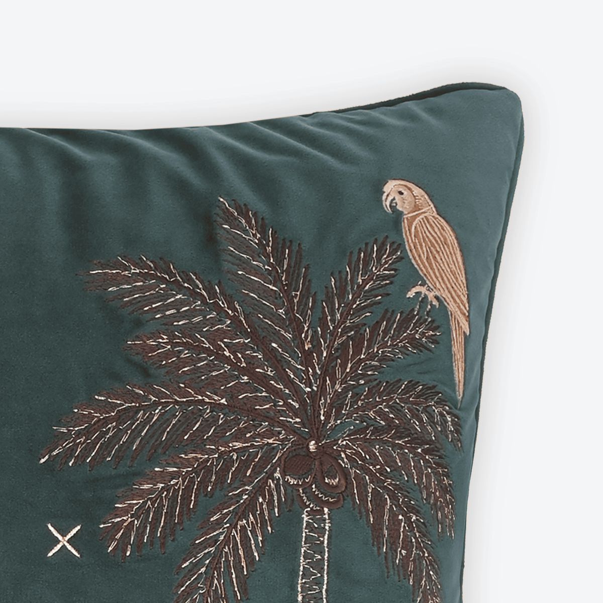 Emerald Moon Monkey Cushion Cover, close-up