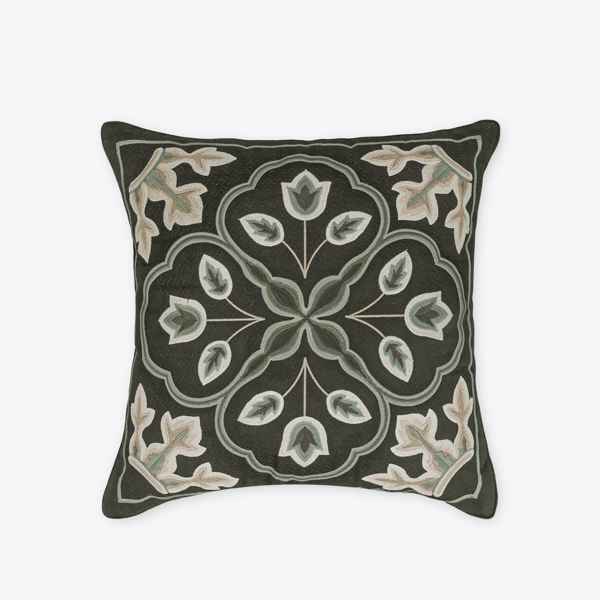 Green Porto Rosette Cushion Cover