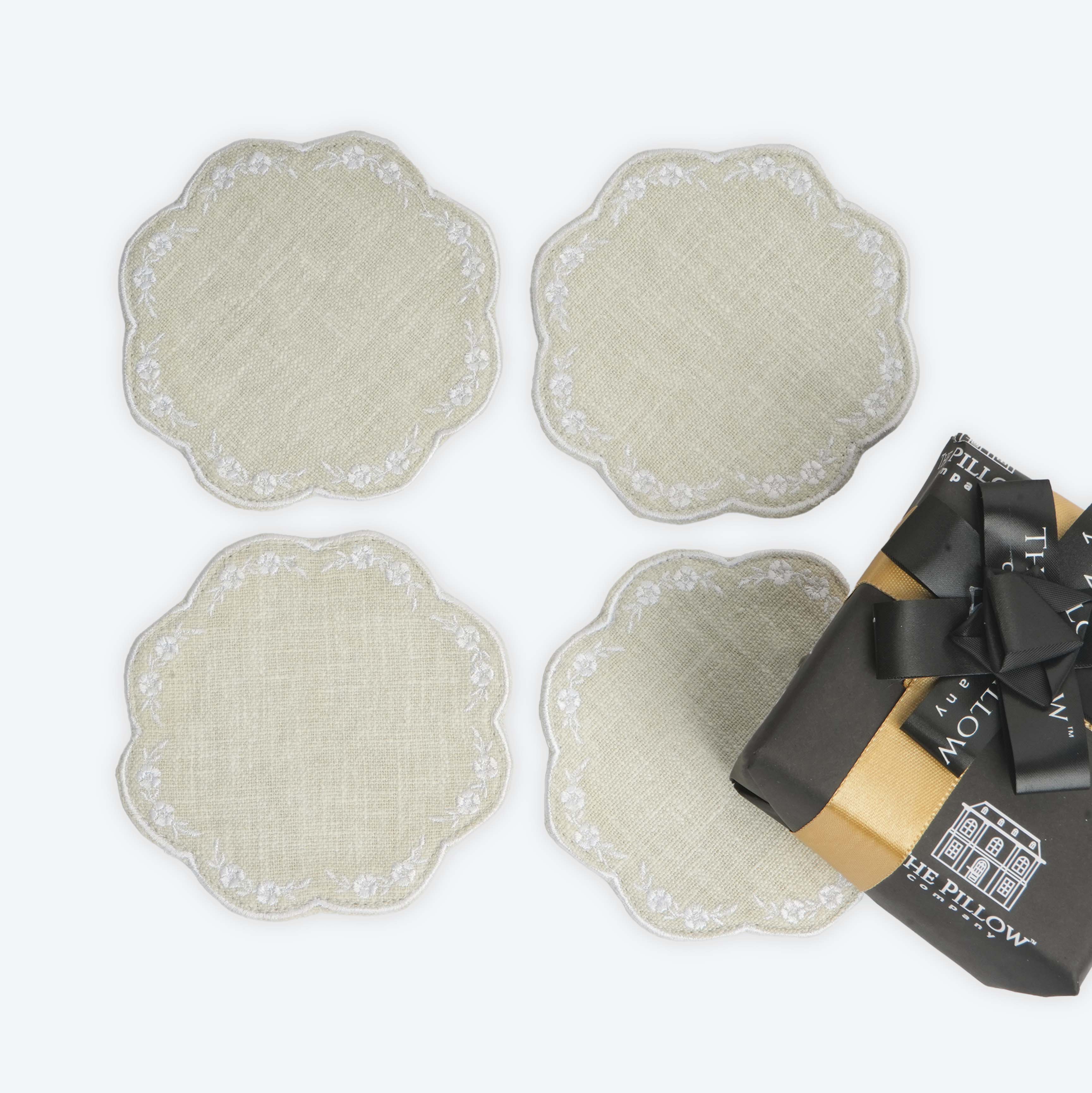 Beige- Cotton Blend, 10 cm x 10 cm