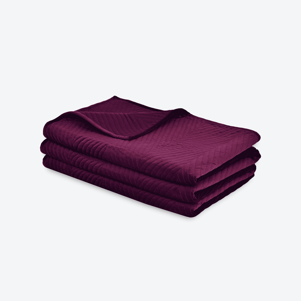 Mauve Herringbone Bedspread, folded