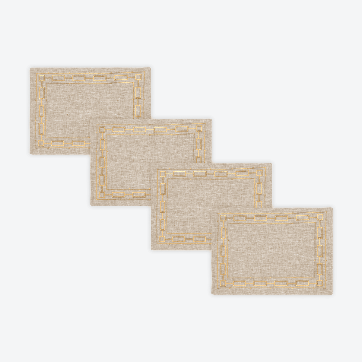 Natural Majestic Link Placemat, Set of 4, full set