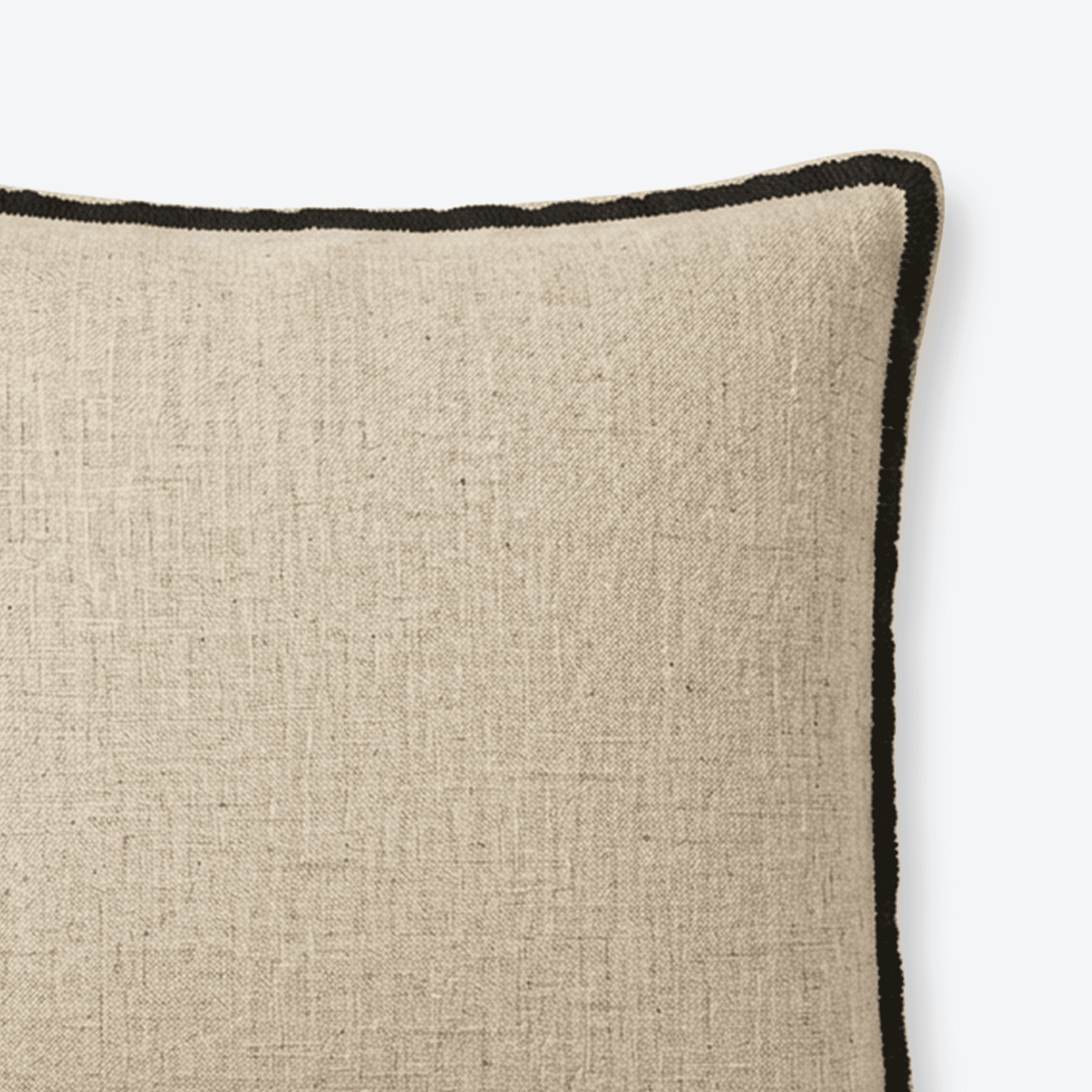 Natural & Black Outline Cushion Cover, close-up