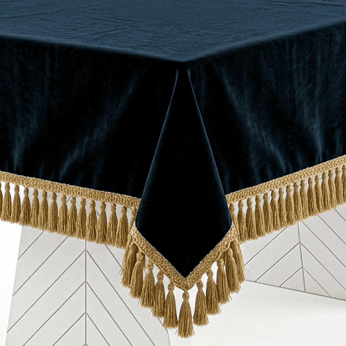 Navy Blue Empress Table Cover, full table