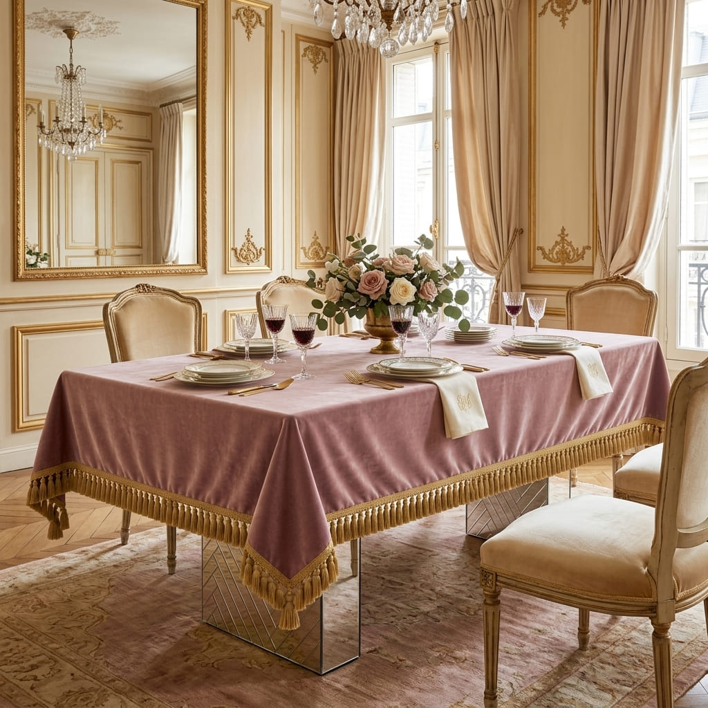 Pink Empress Table Cover, styled