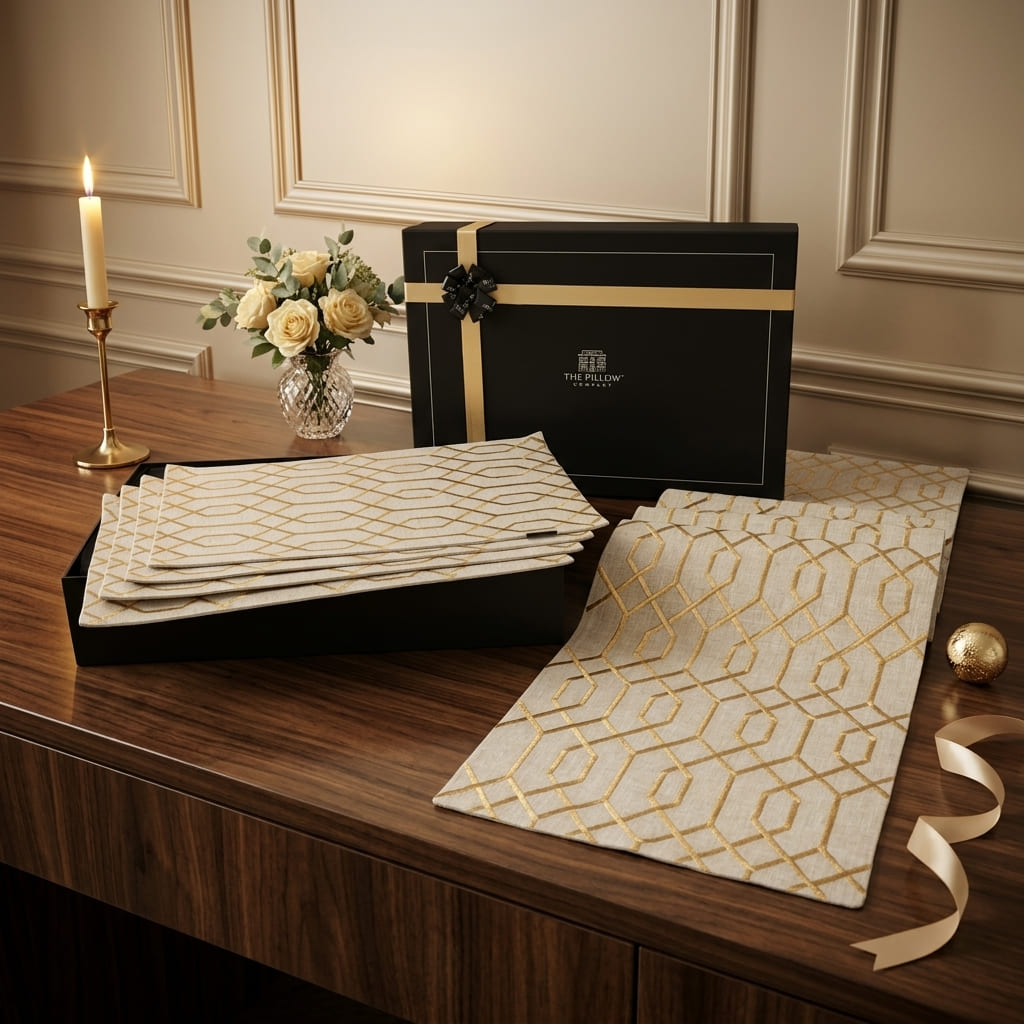 The Table Runner Set, Beige Gatsby, gift hamper