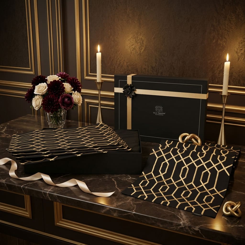 The Table Runner Set, Black Gatsby, gift hamper