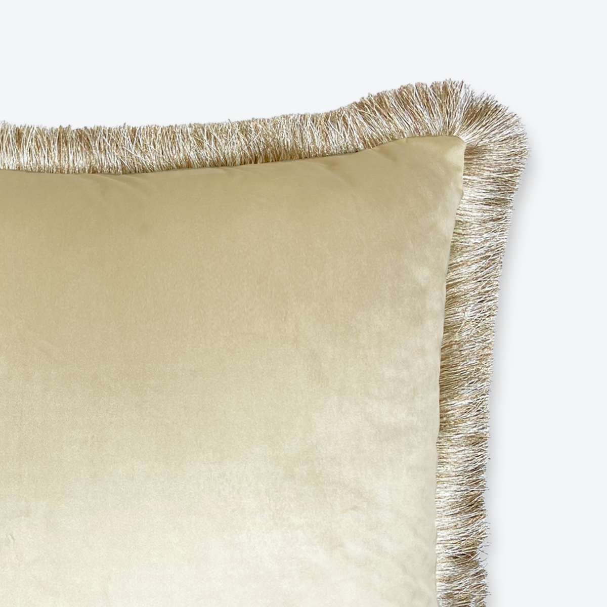 Beige Fringe Cushion Cover, view 3