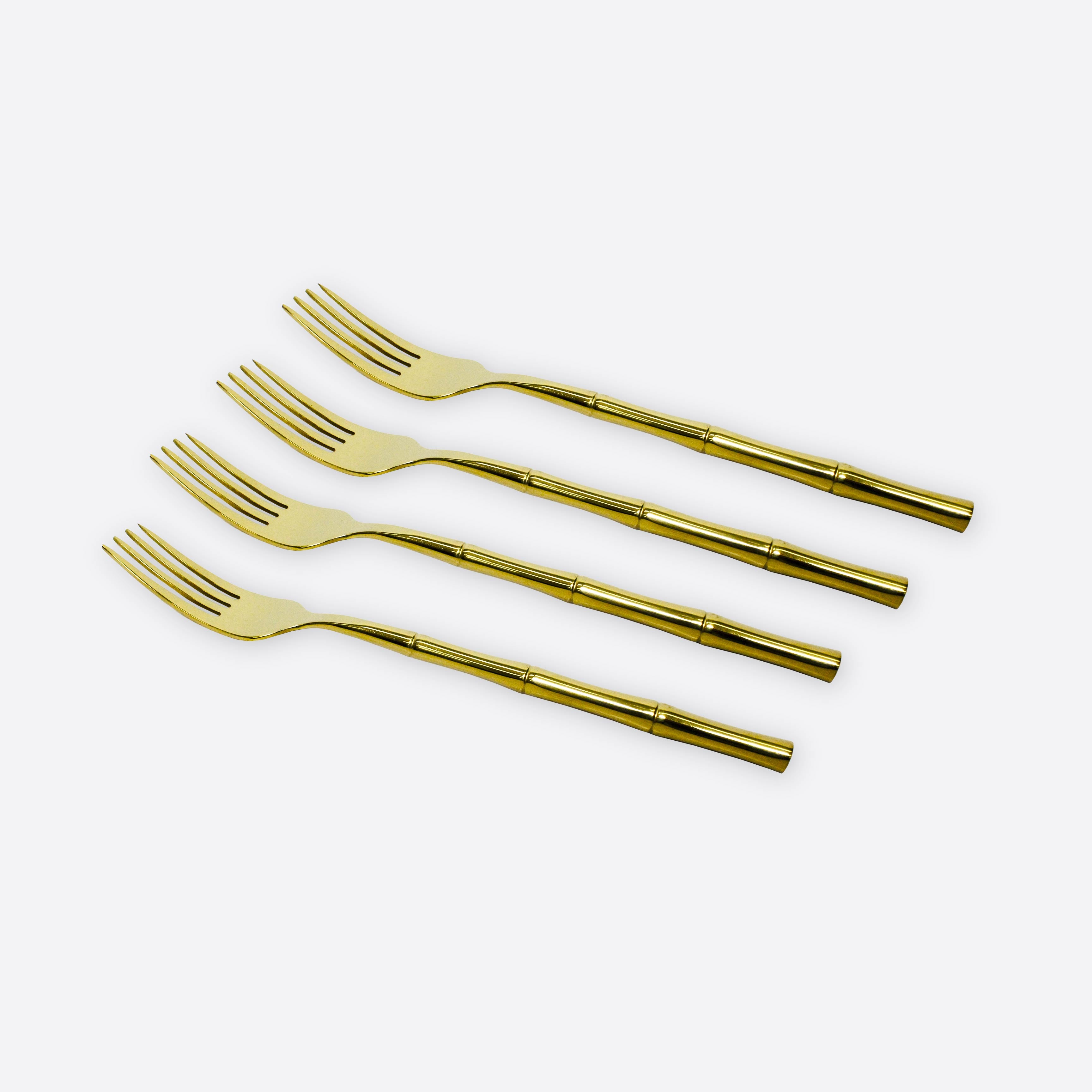 Luxe Gold Bamboo Table Fork , Set of 4