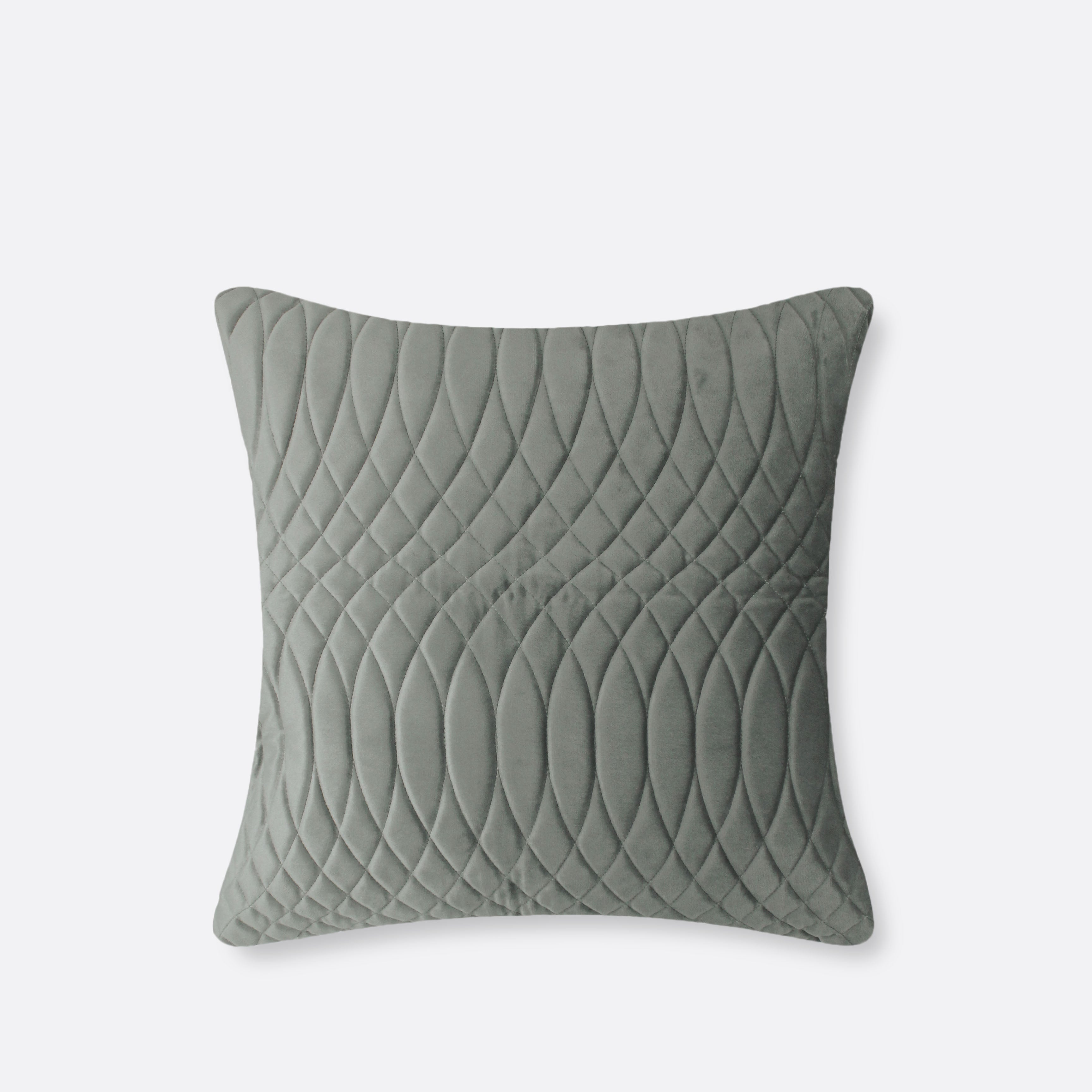 Grey Opulent Wave Embossed Cushion Cover