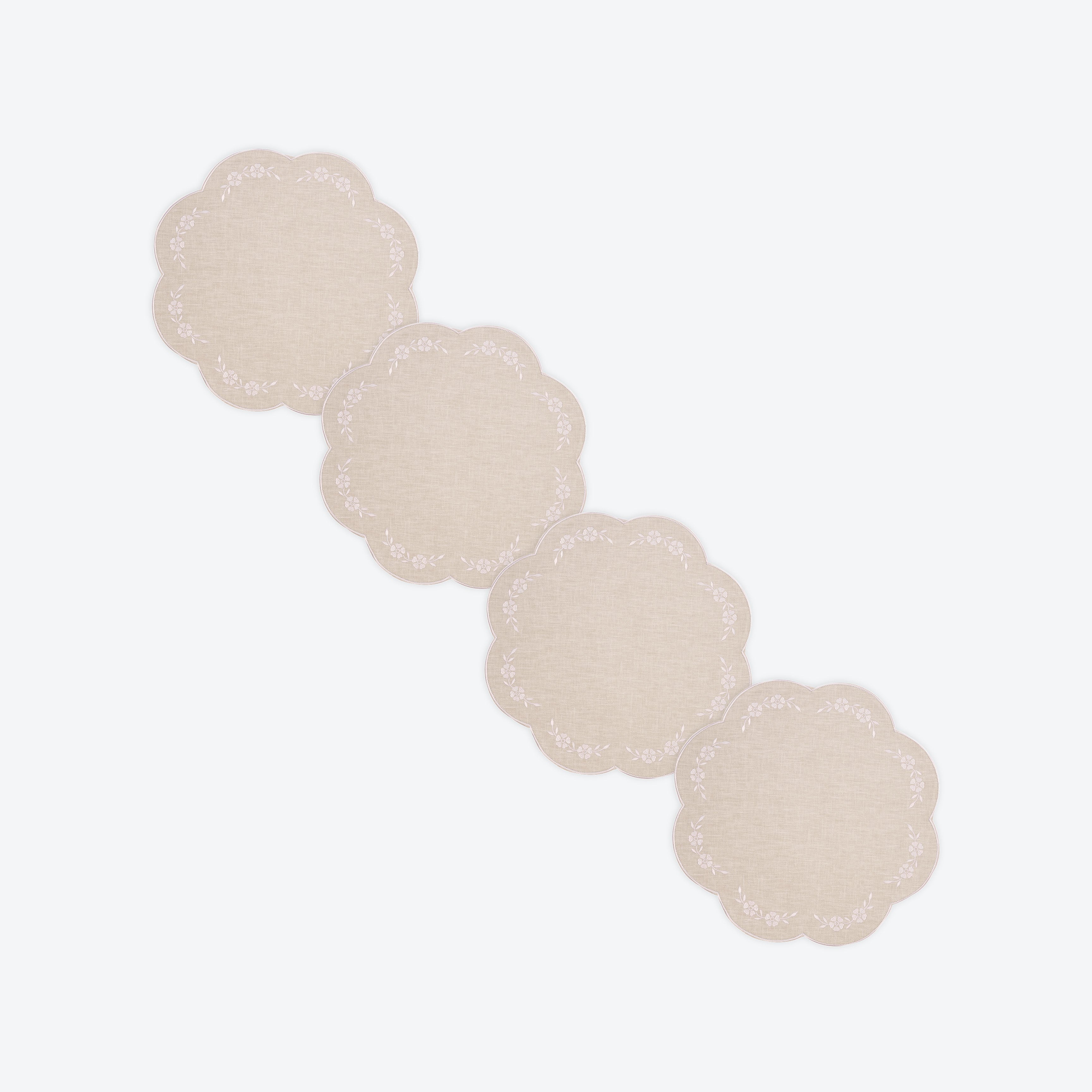Napkins & Napkin Rings in Beige- Cotton Blend, Default Title