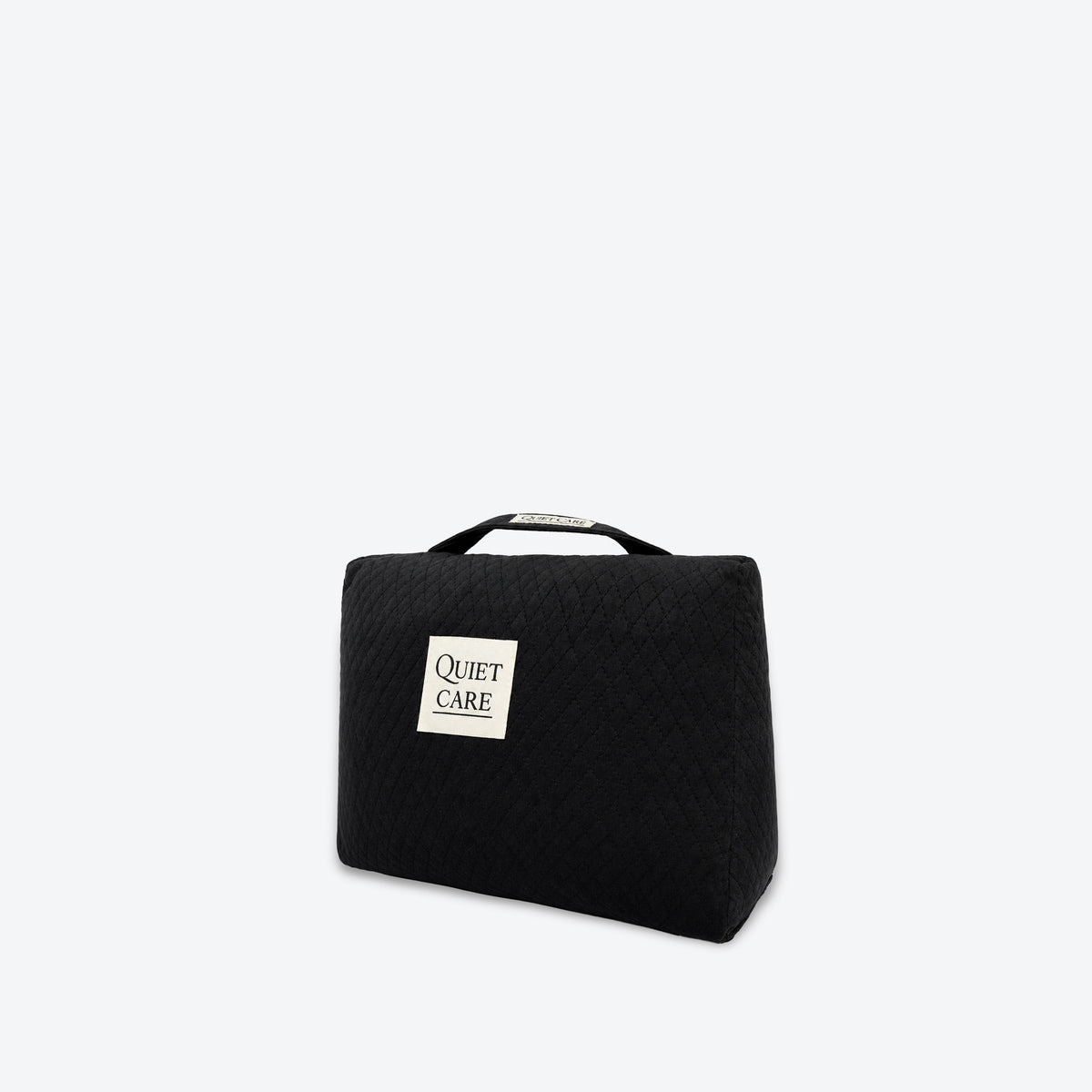 Quilted velvet bag shaper in black for deep structured top-handle totes around 25 cm