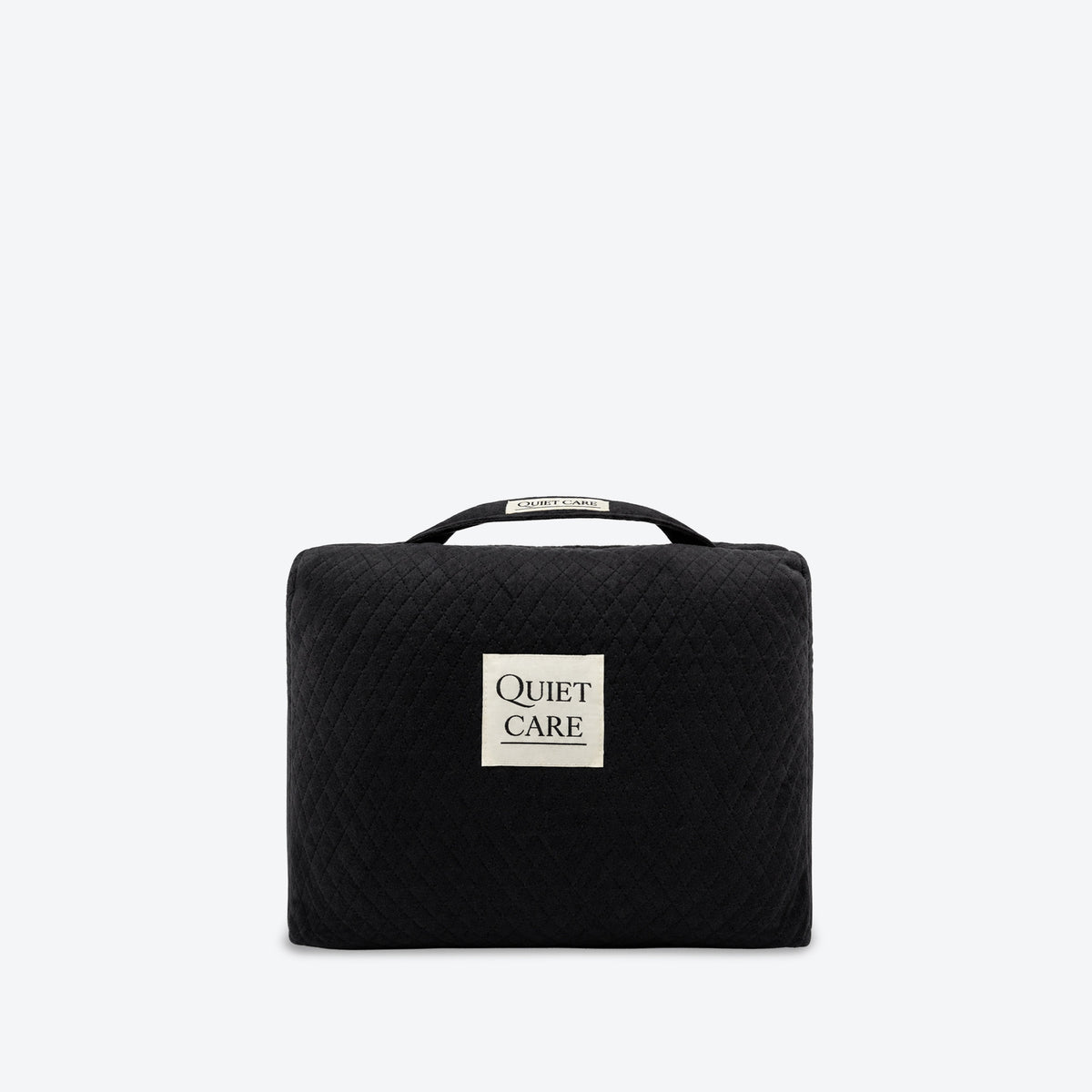 Quilted velvet bag shaper, second angle showing depth, for 25 cm structured totes