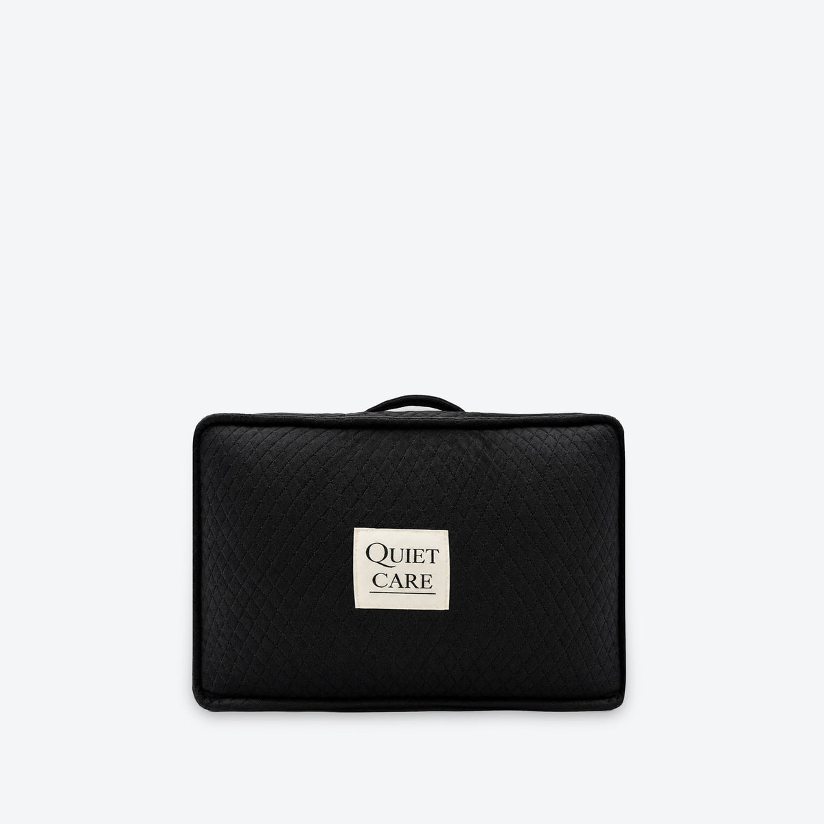 Quilted velvet bag shaper in black for compact structured bags around 24 cm