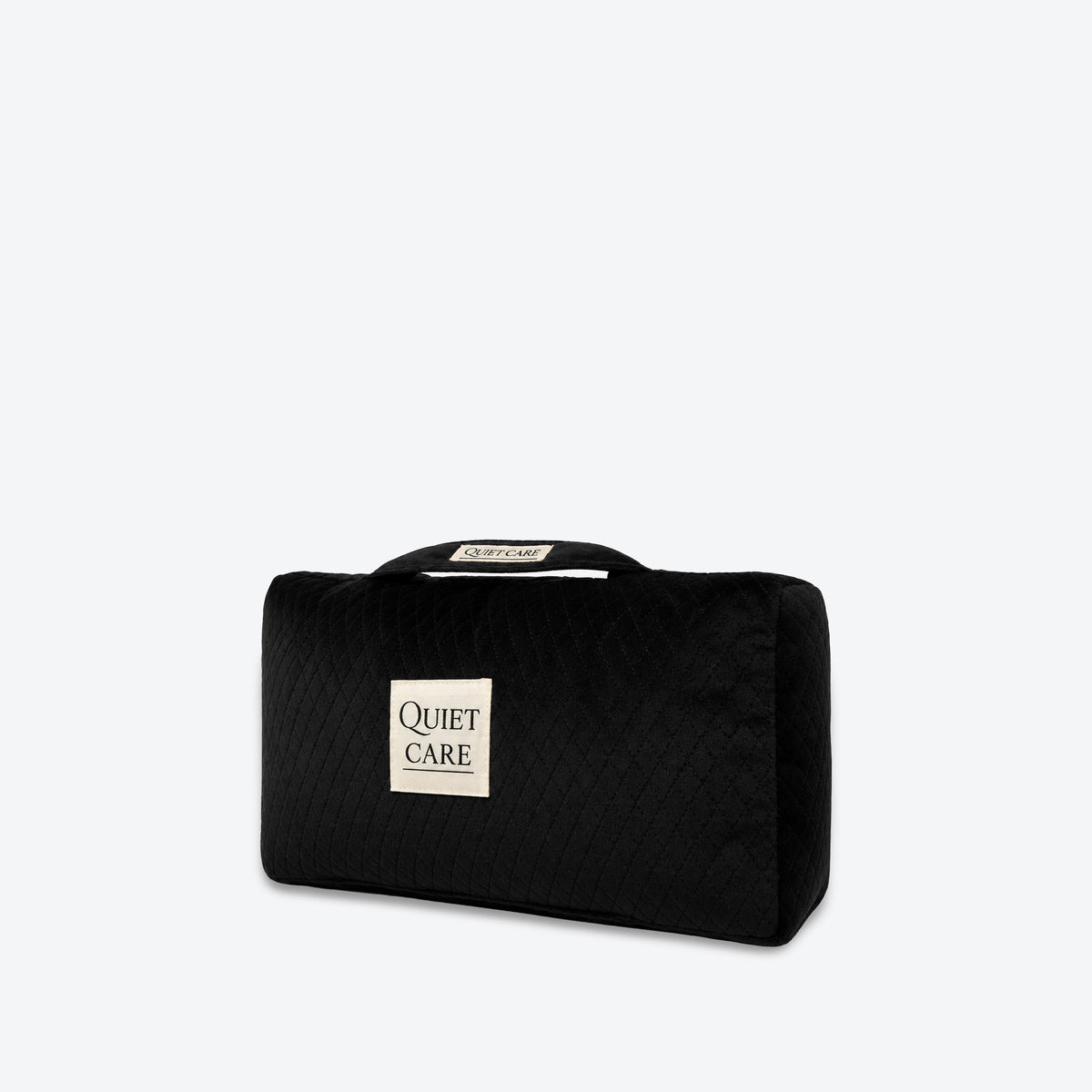 Quilted velvet bag shaper in black for classic flap shoulder bags around 25 cm